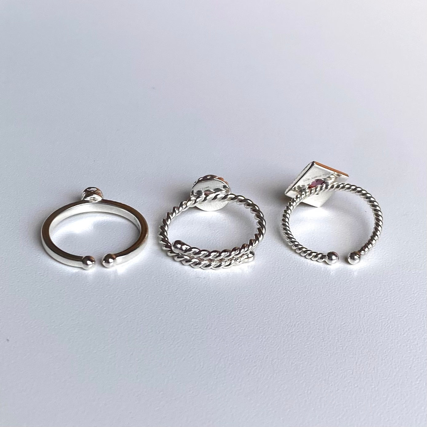 Silver925 petit ring〈pink〉