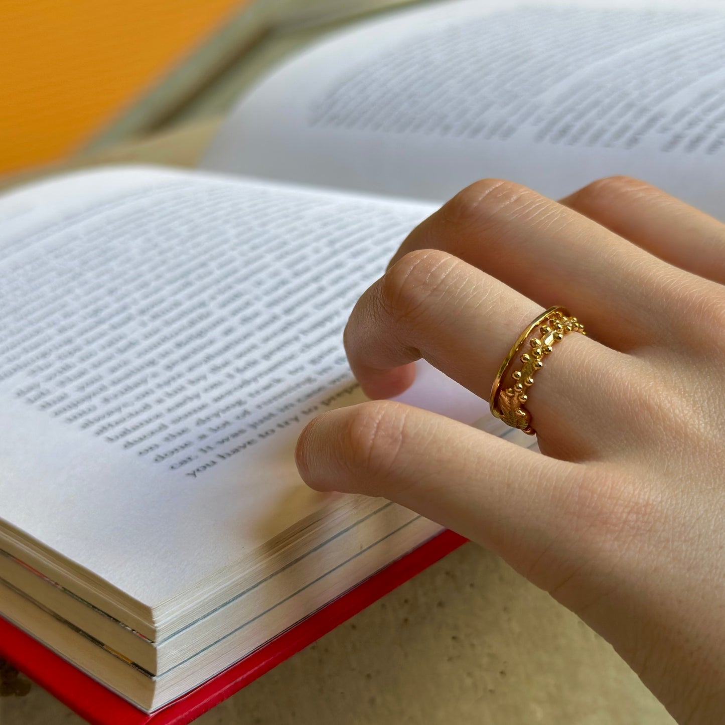 Brass half&half ring