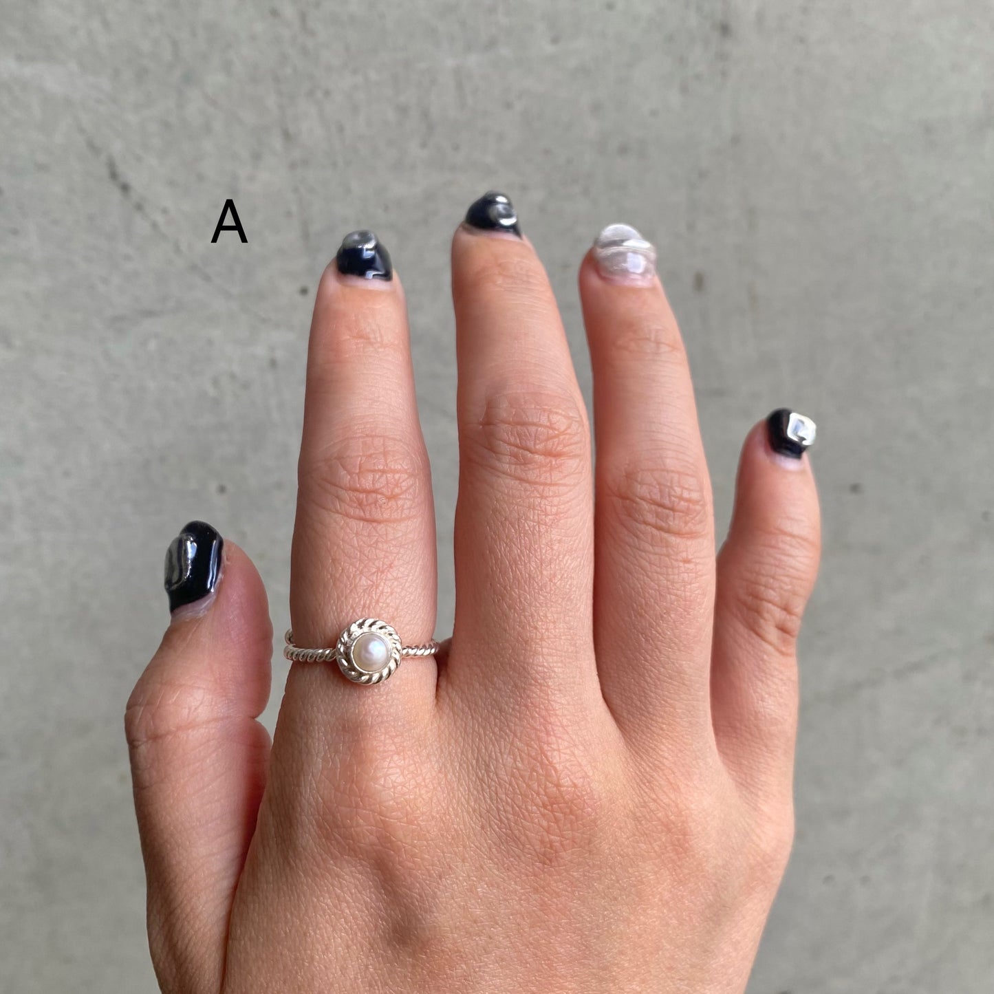 Silver925 petit ring〈white/clear〉