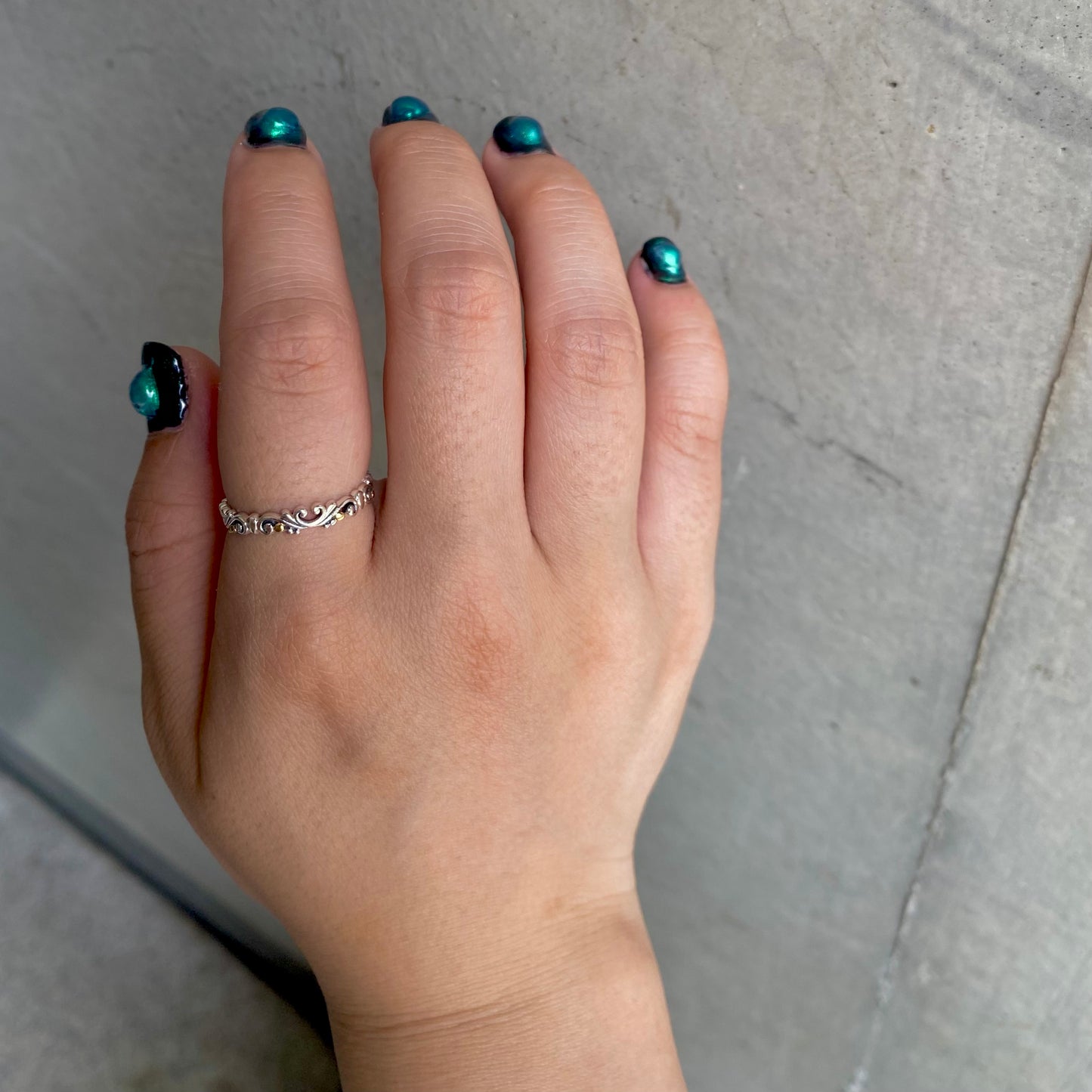 【poco】Silver925×18K plain ring 2