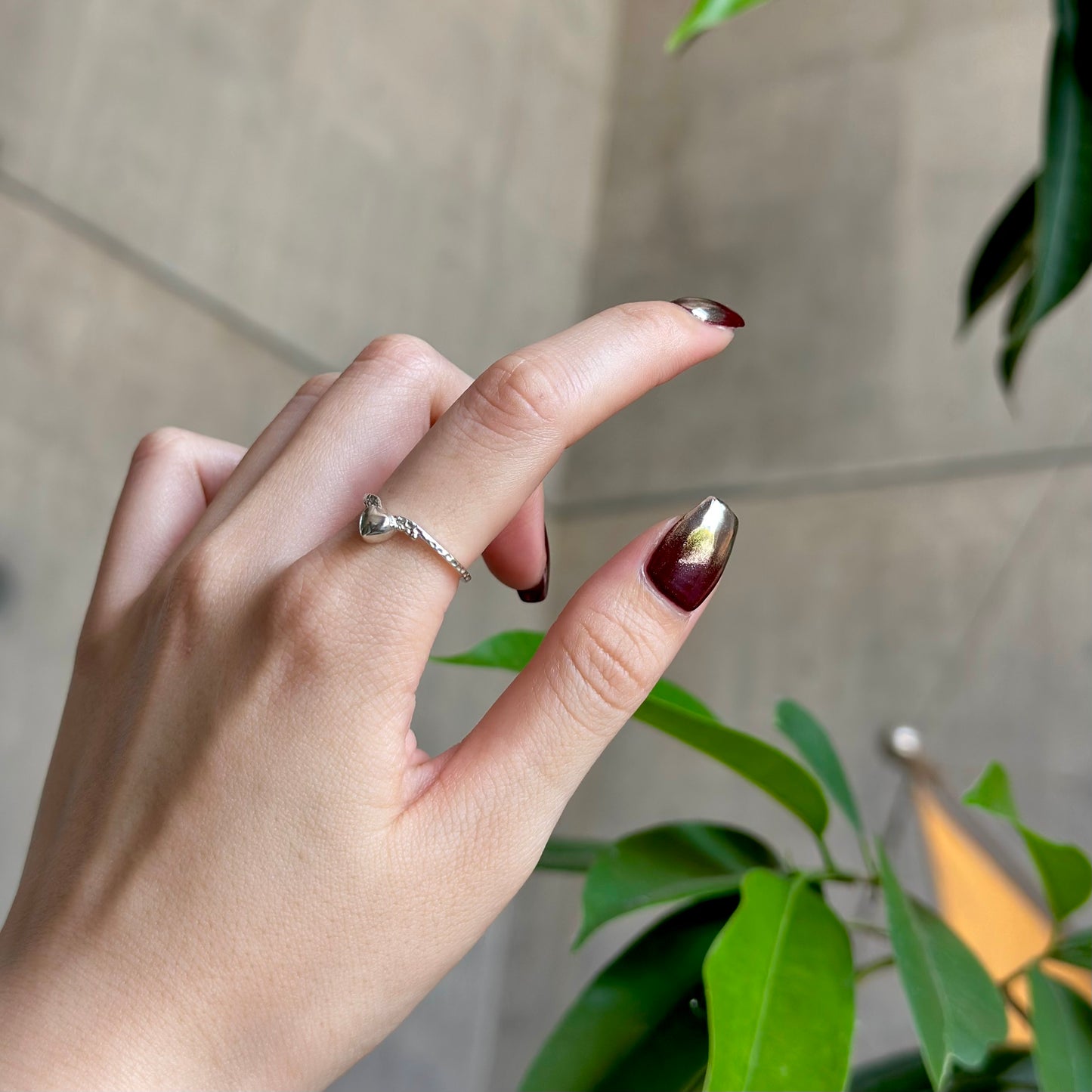 Heart plain ring 24