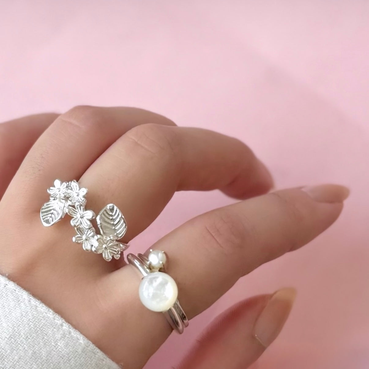 Flower plain ring 28