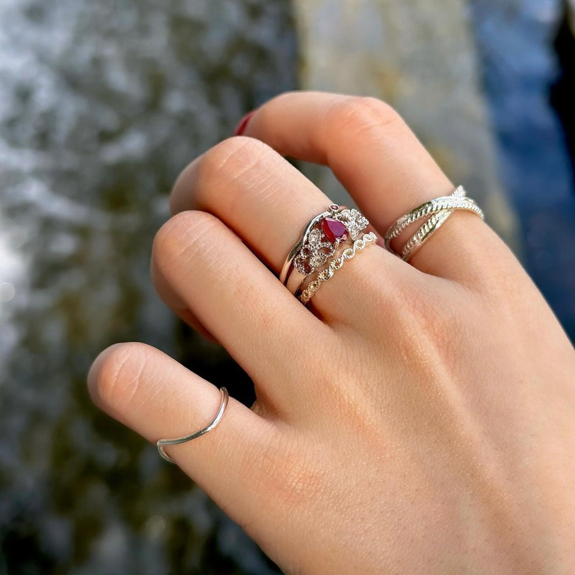 【Biju mam poco】Silver925 design ring 13