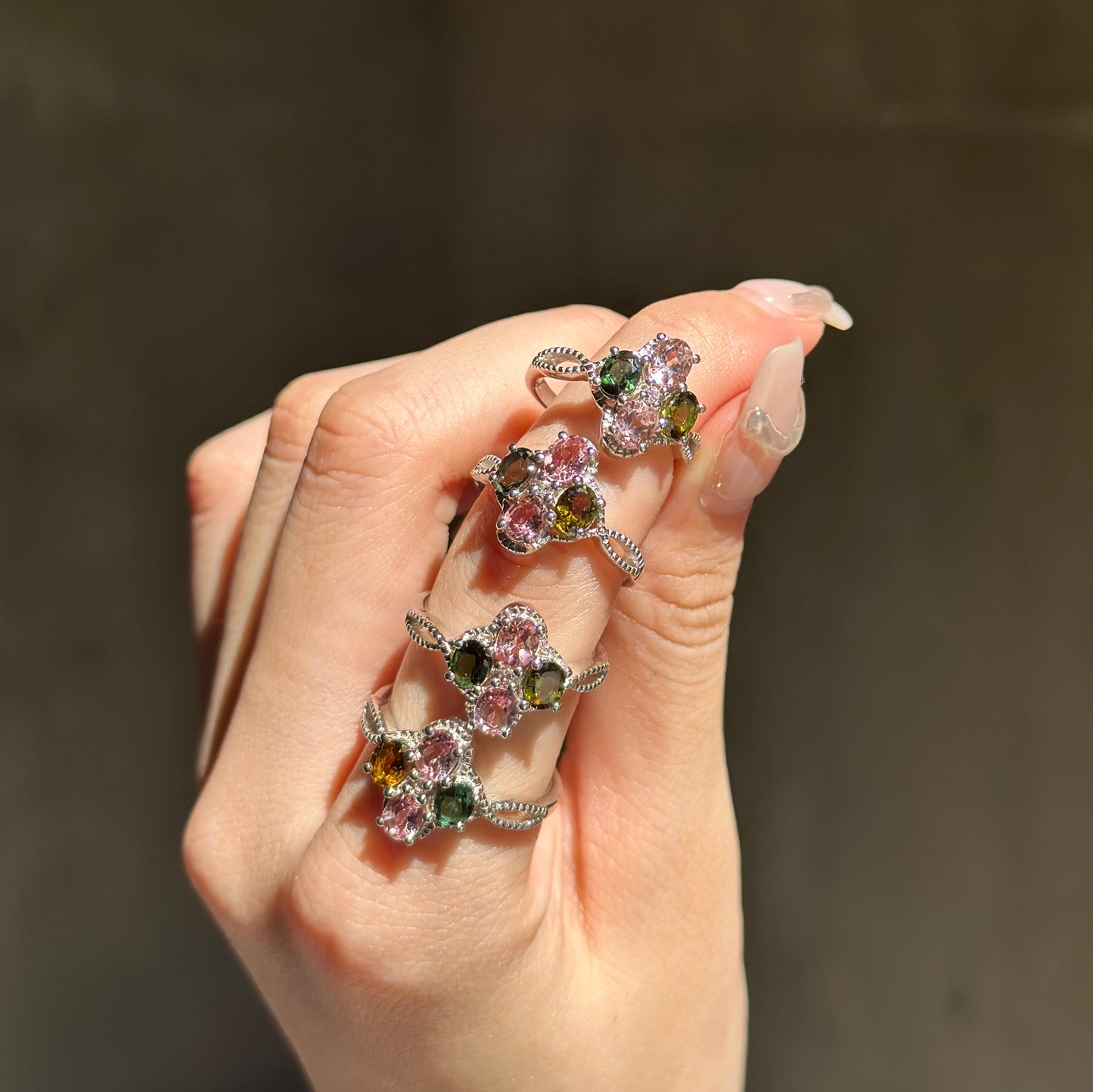 【poco】Multi tourmaline ring