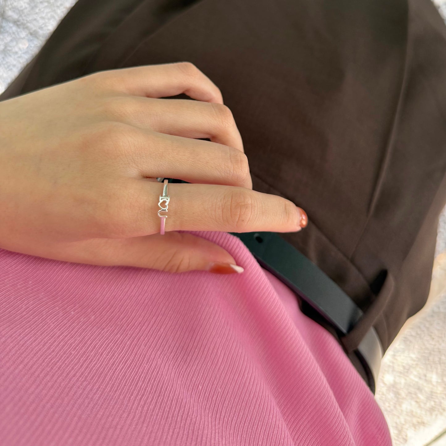 Silver925 plain ring 〈 I♡U〉