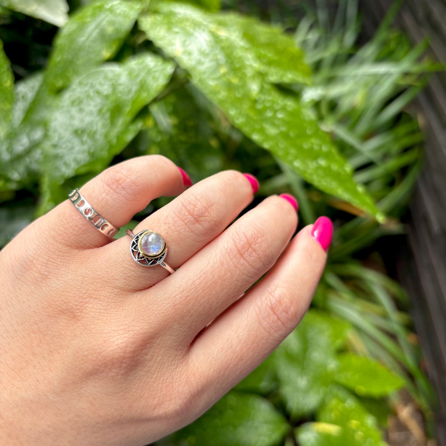 Moon design ring