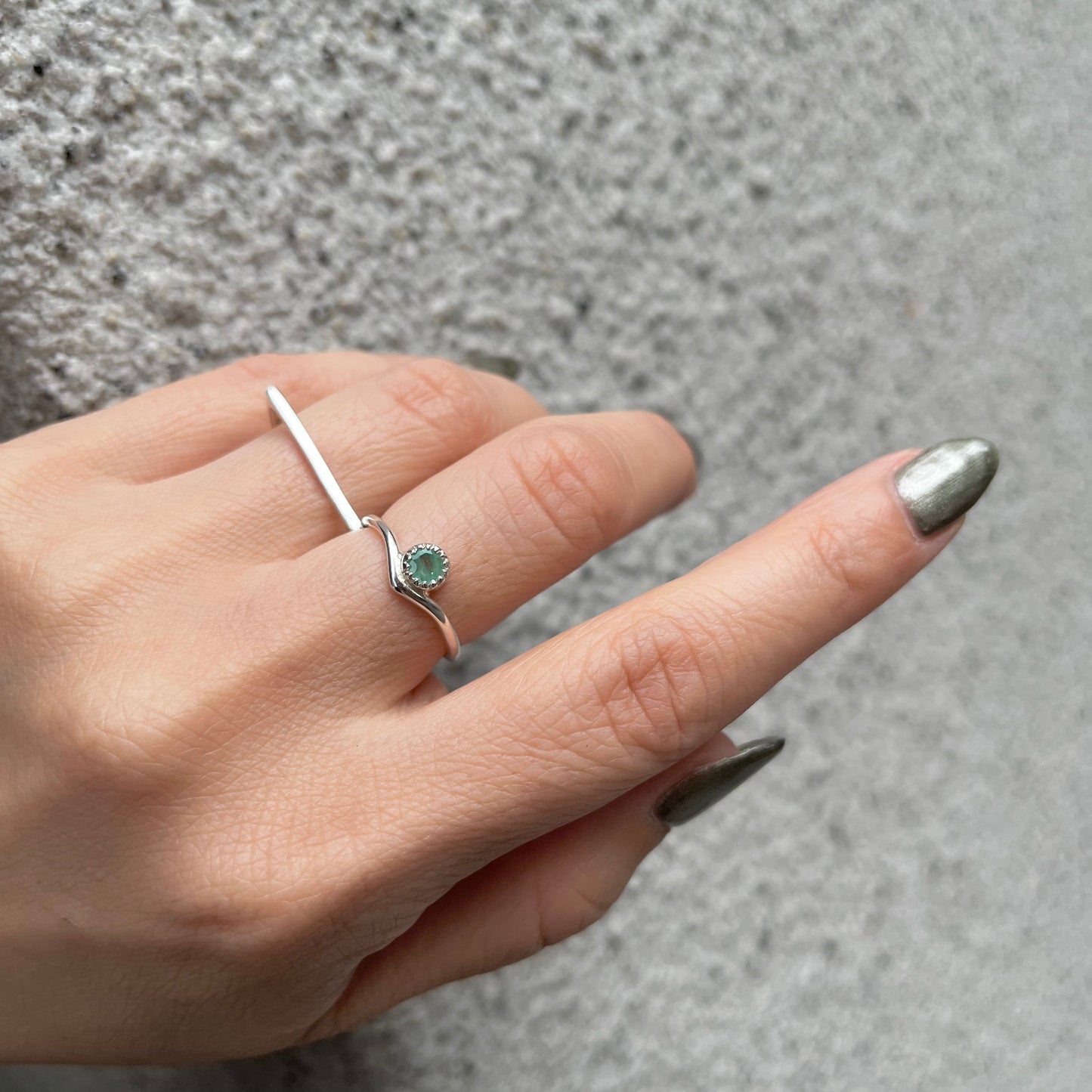 Silver925 V design ring 5
