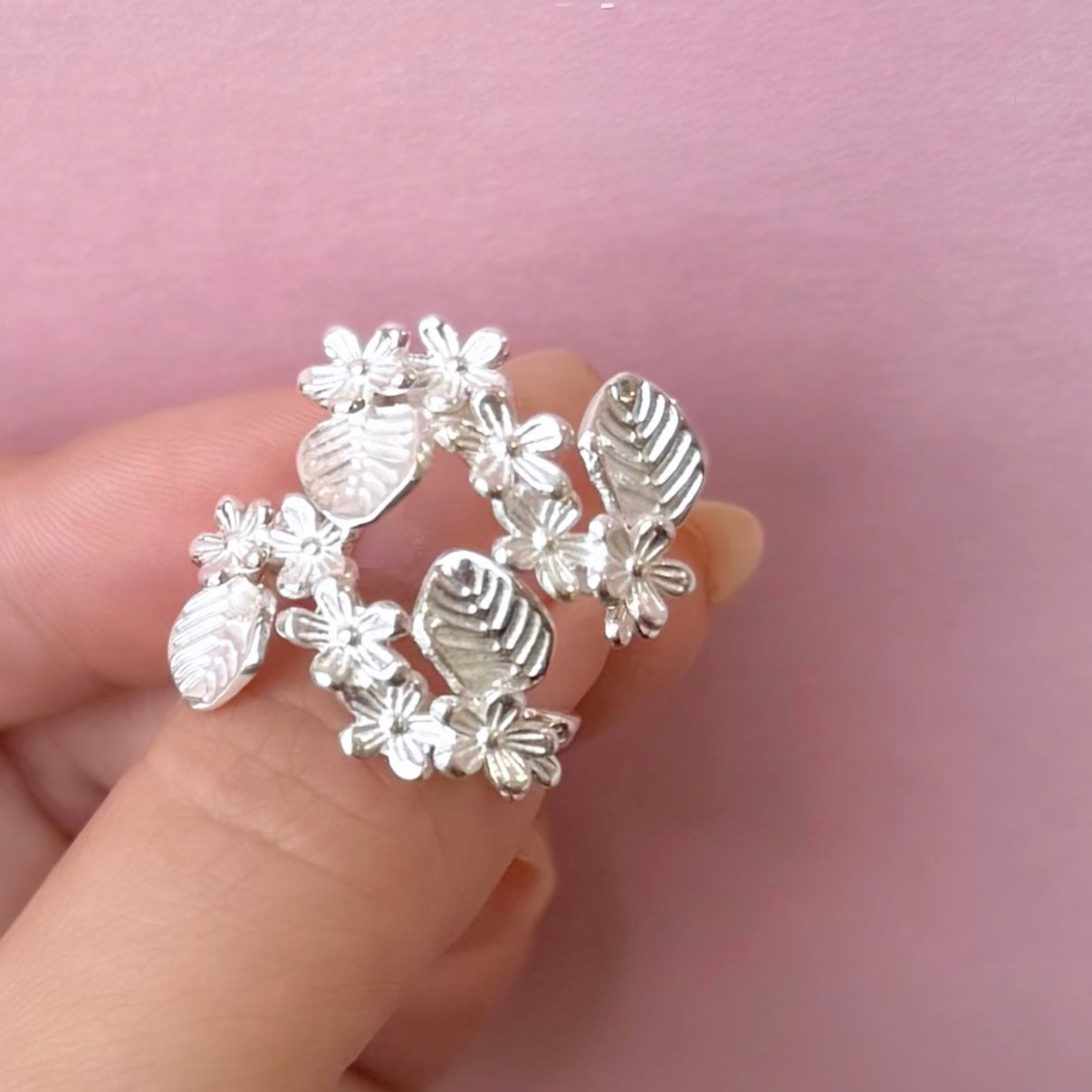 Flower plain ring 28