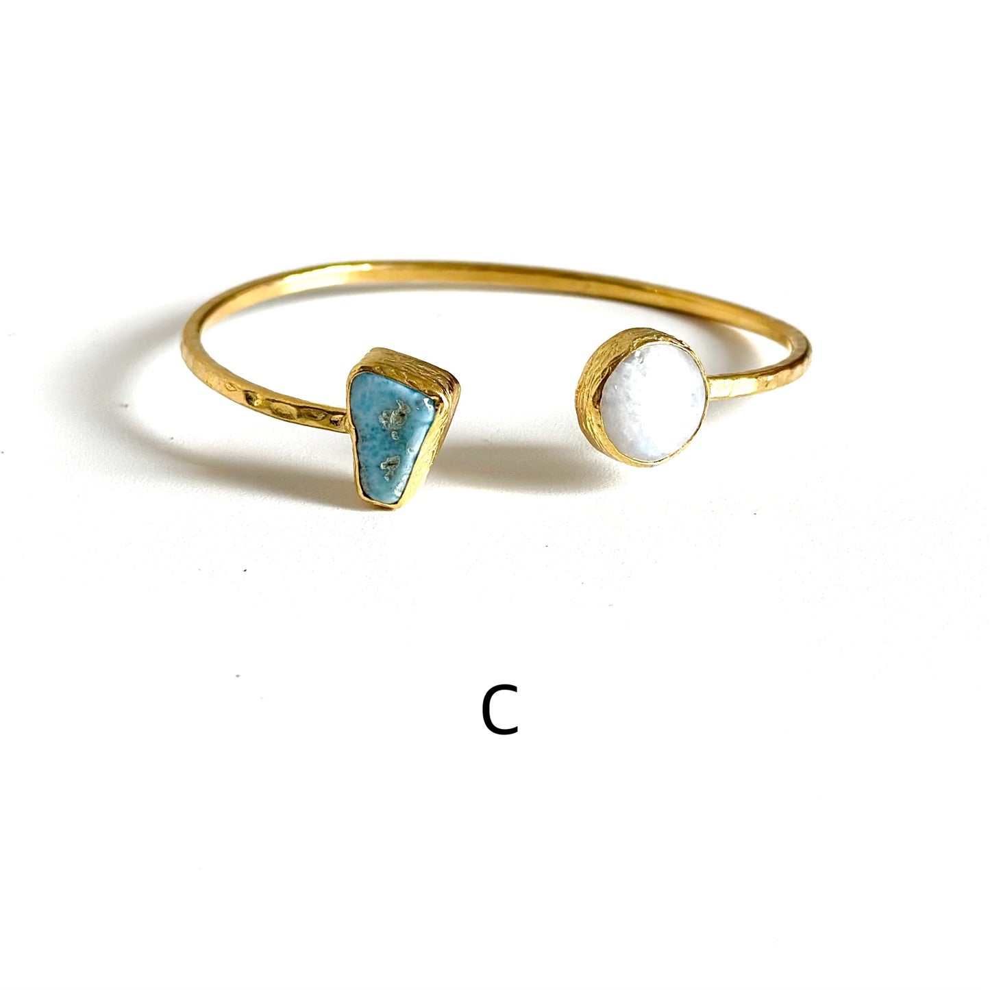 Brass 2stone bangle 1