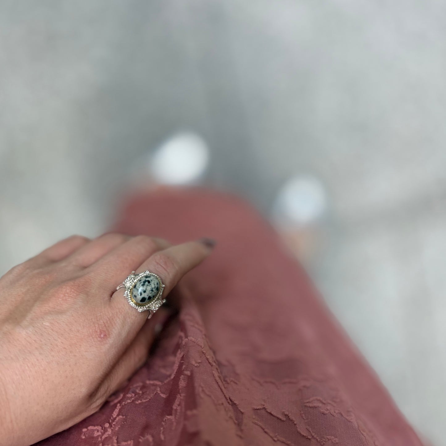 Connect ring〈 Beige & Black〉
