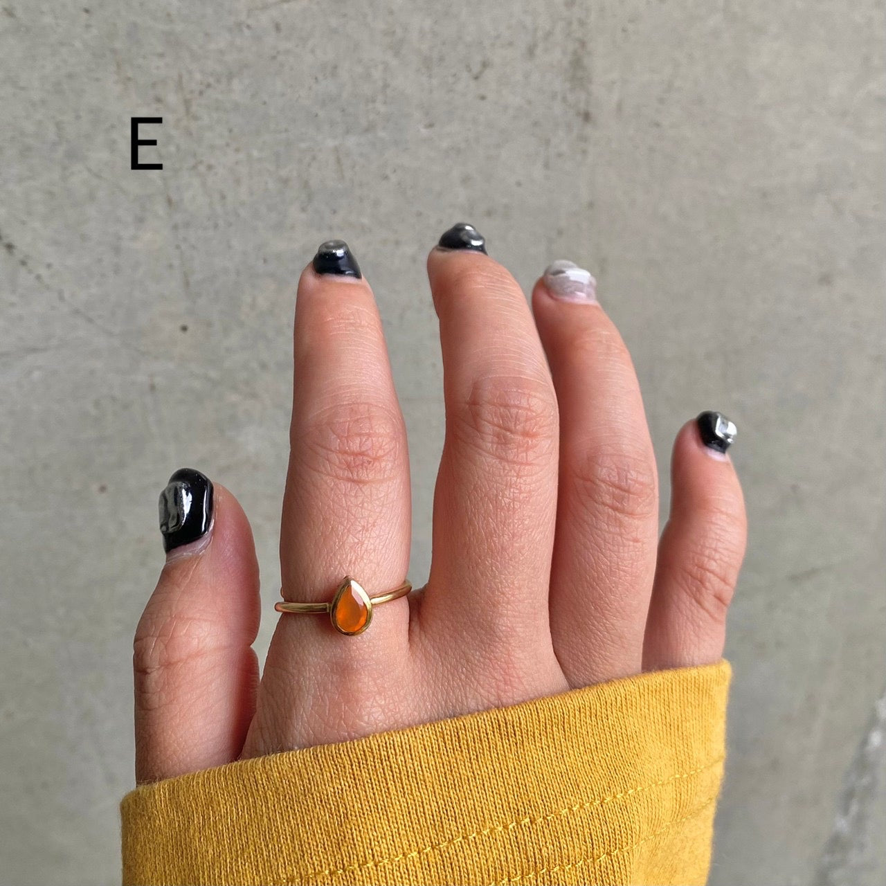 Brass petit ring〈orange〉