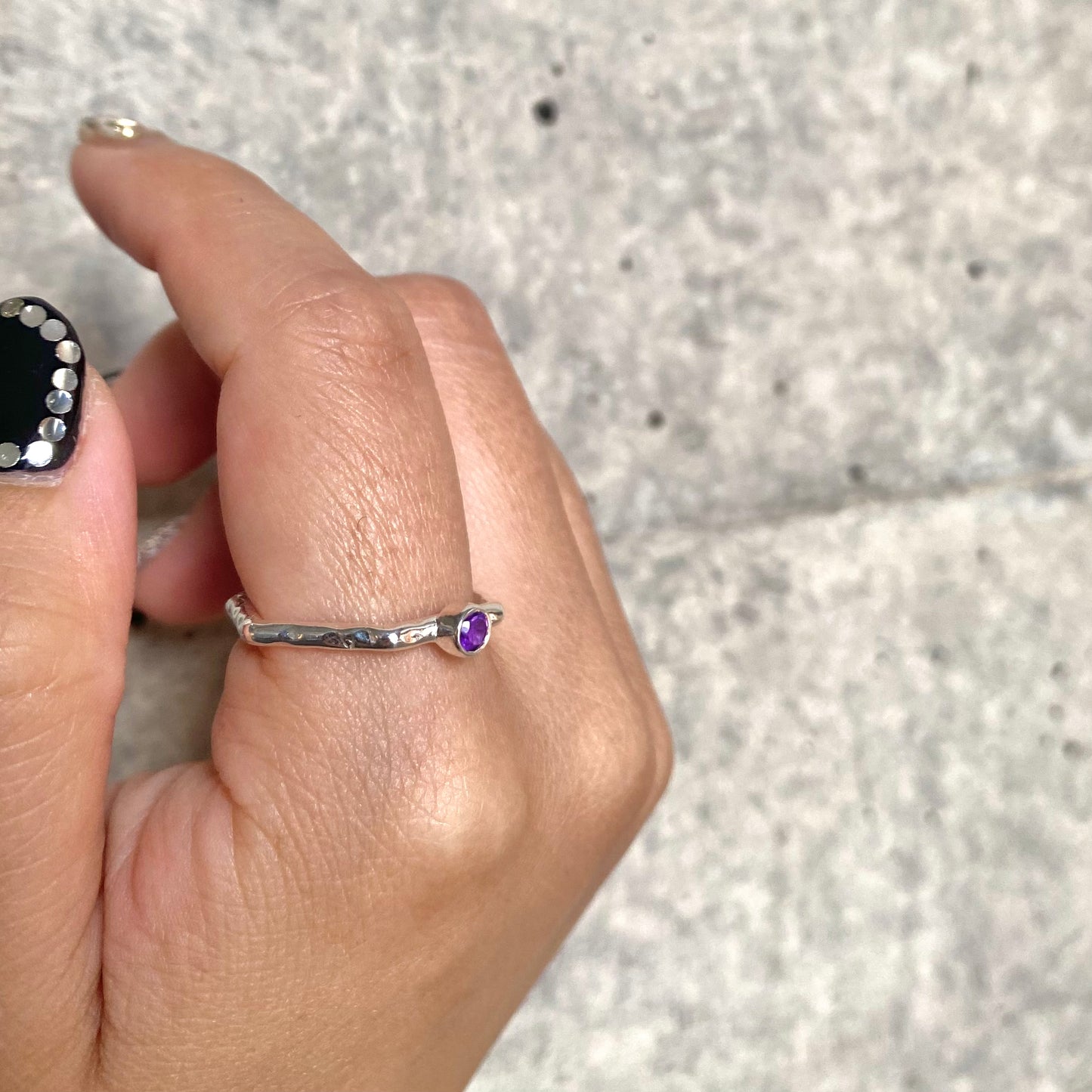 Silver925 petit ring 〈Hexagon〉