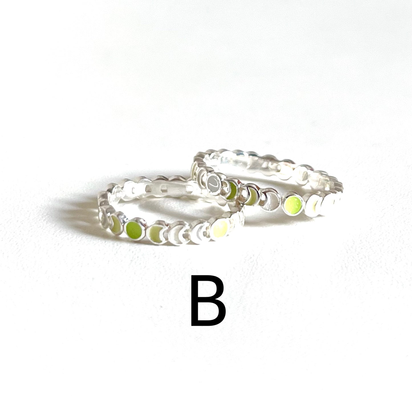 Moon enamel ring