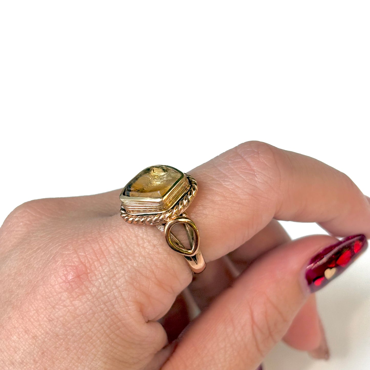 Brass rough design ring