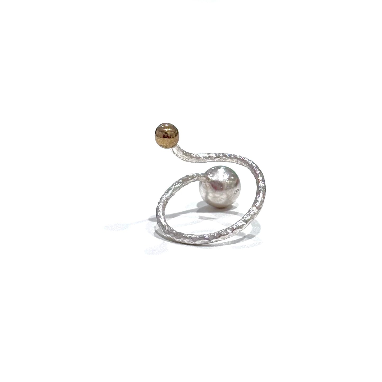 Silver925×Brass plain ring〈Ball〉24