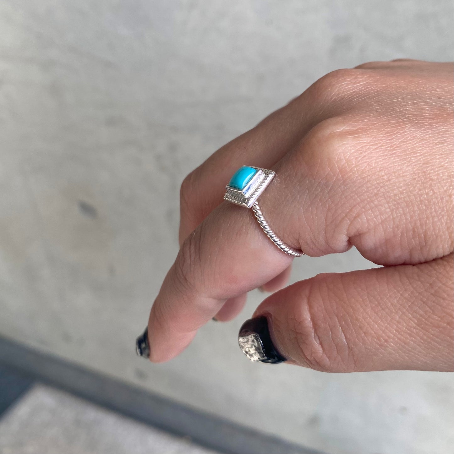 Silver925 petit ring〈blue〉