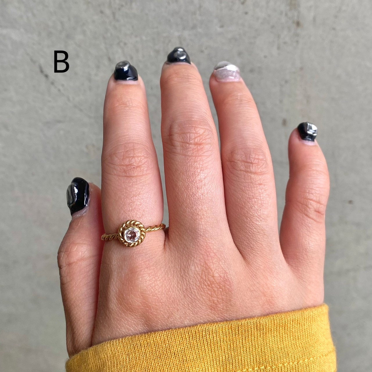 Brass petit ring〈clear〉