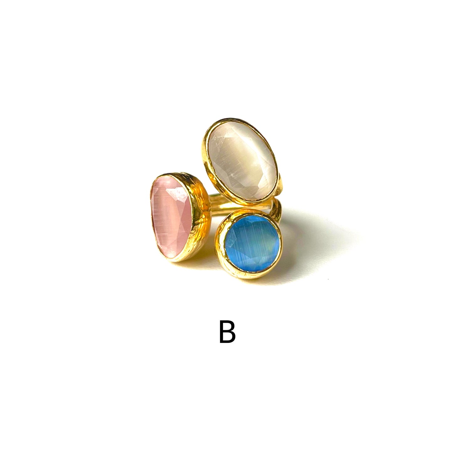 Glass 3stone ring