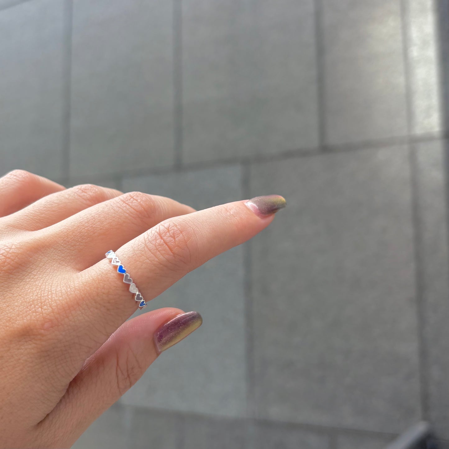 Heart enamel ring 4