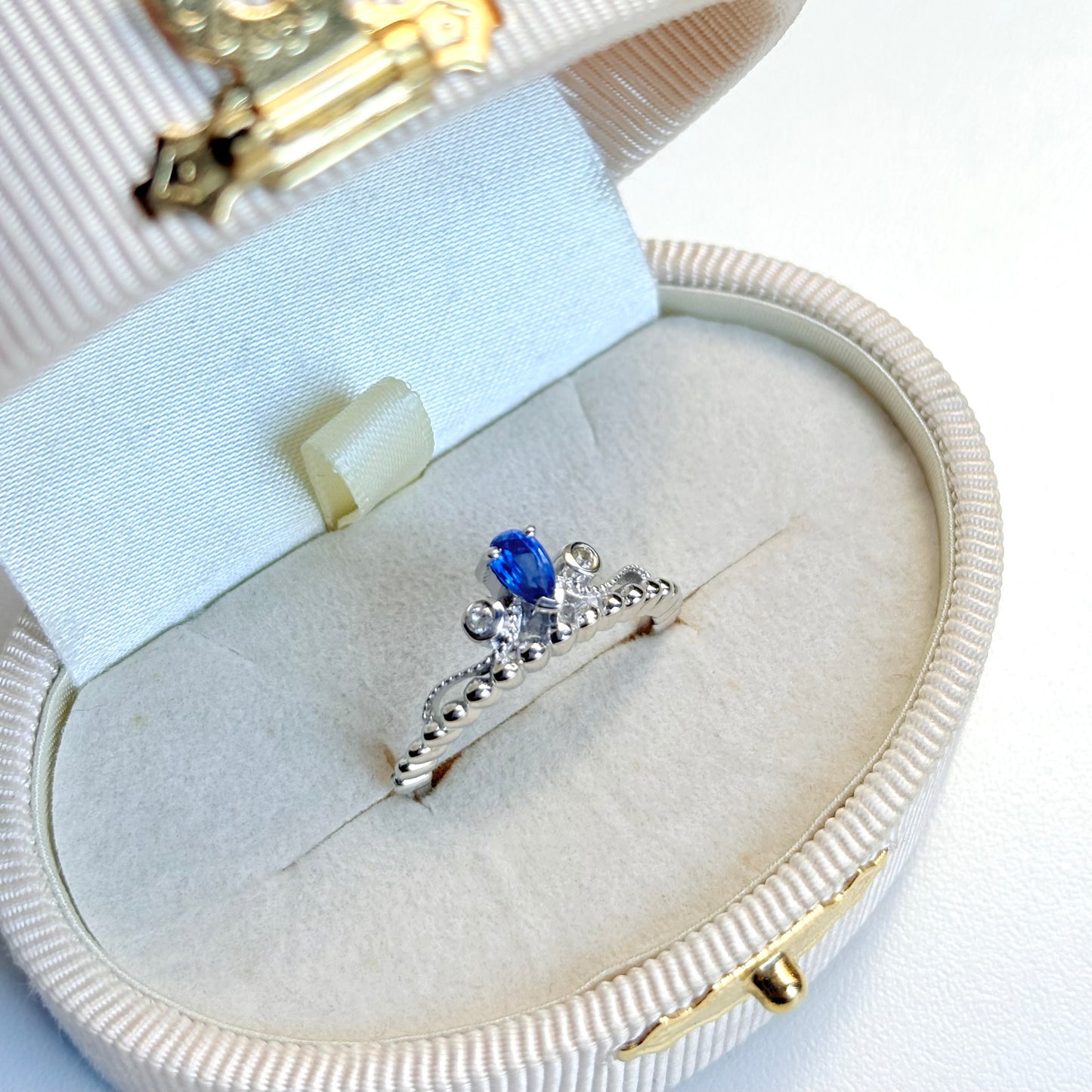 【Biju mam poco】Tiara ring -Blue kyanite-