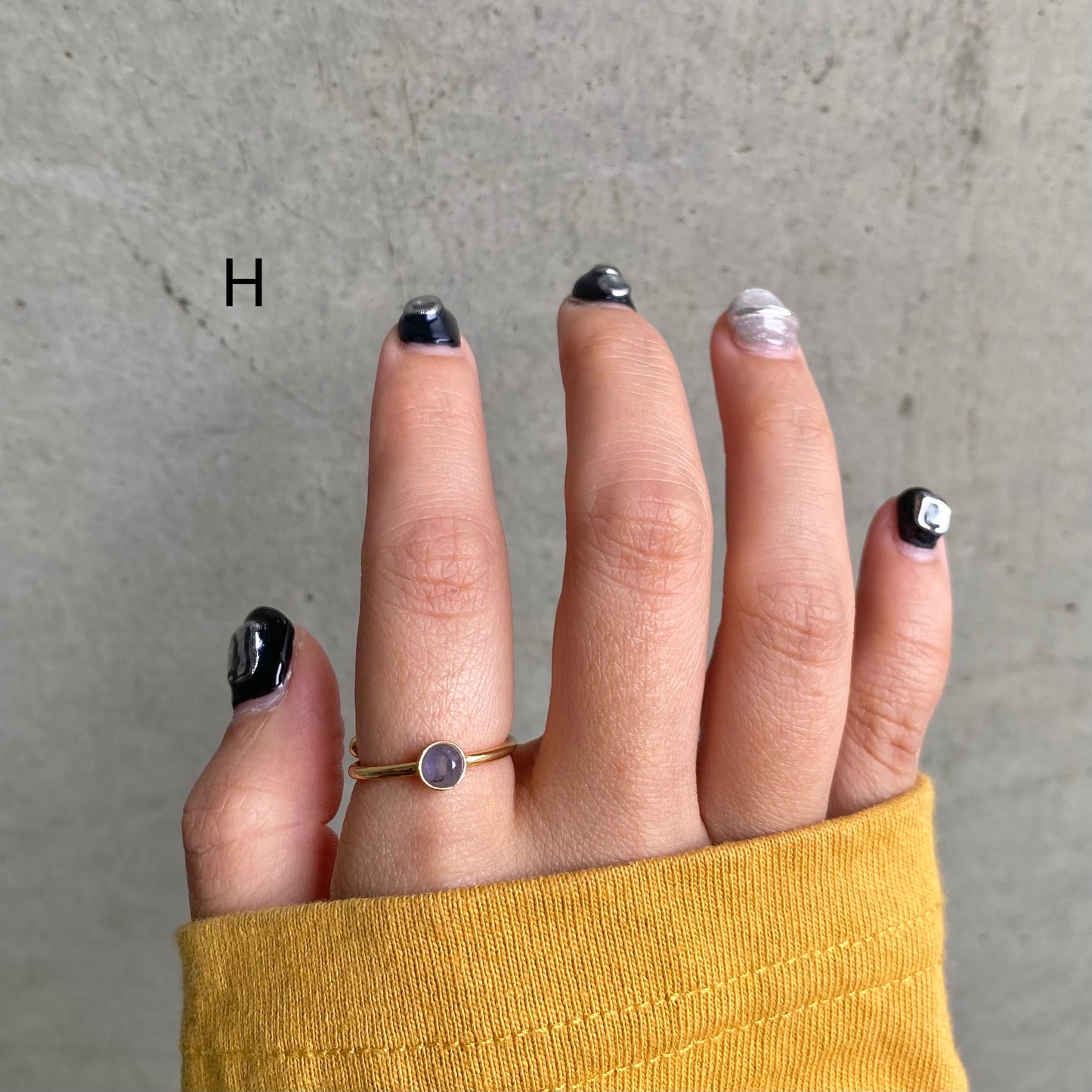 Brass petit ring〈blue〉