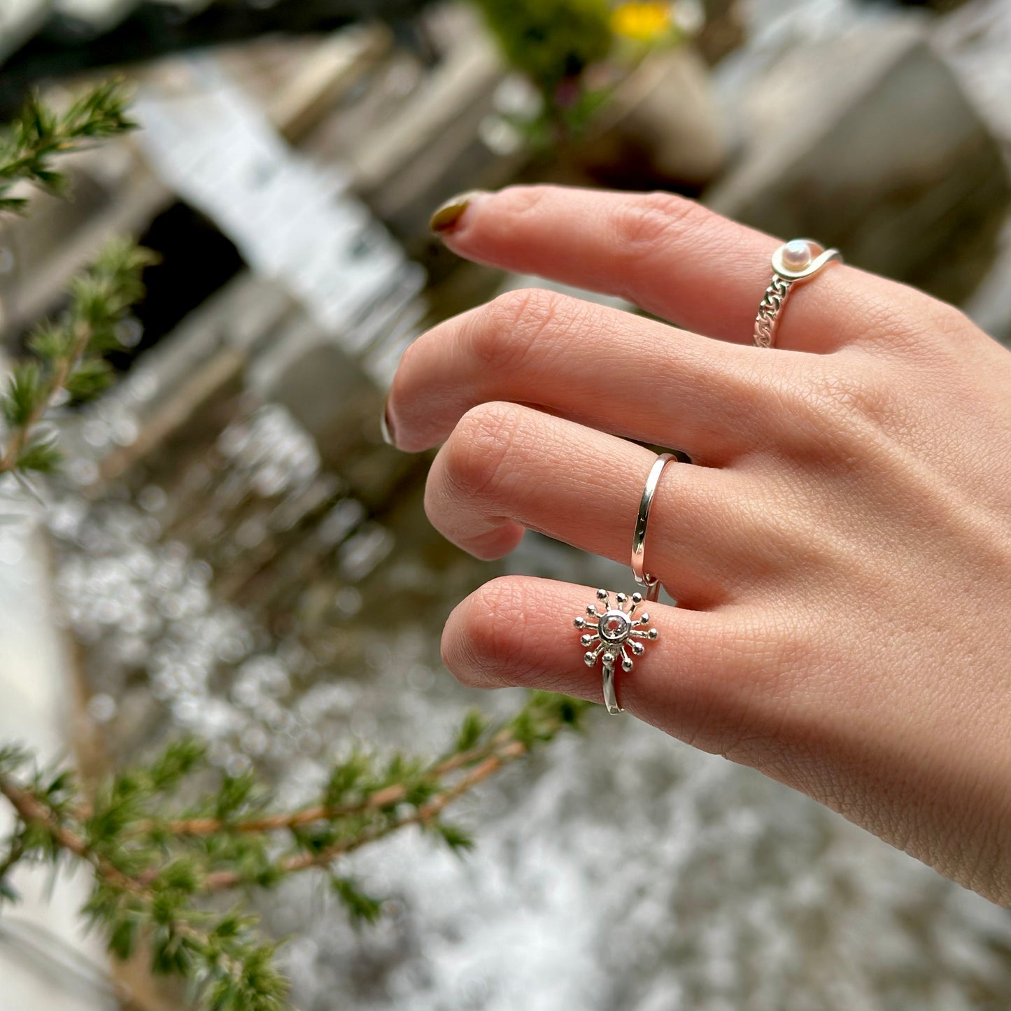 Flower 2finger ring
