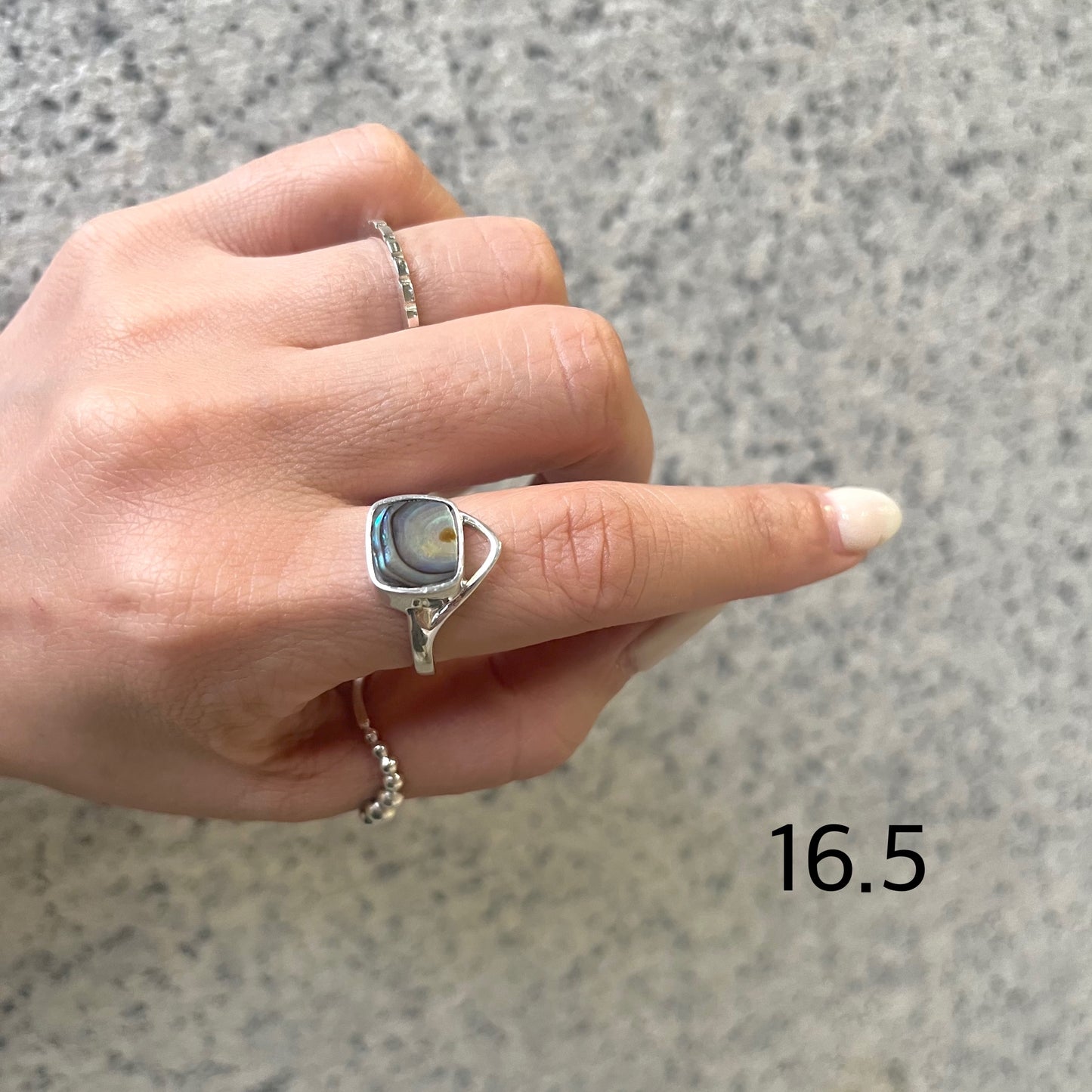 Abalone shell ring 3
