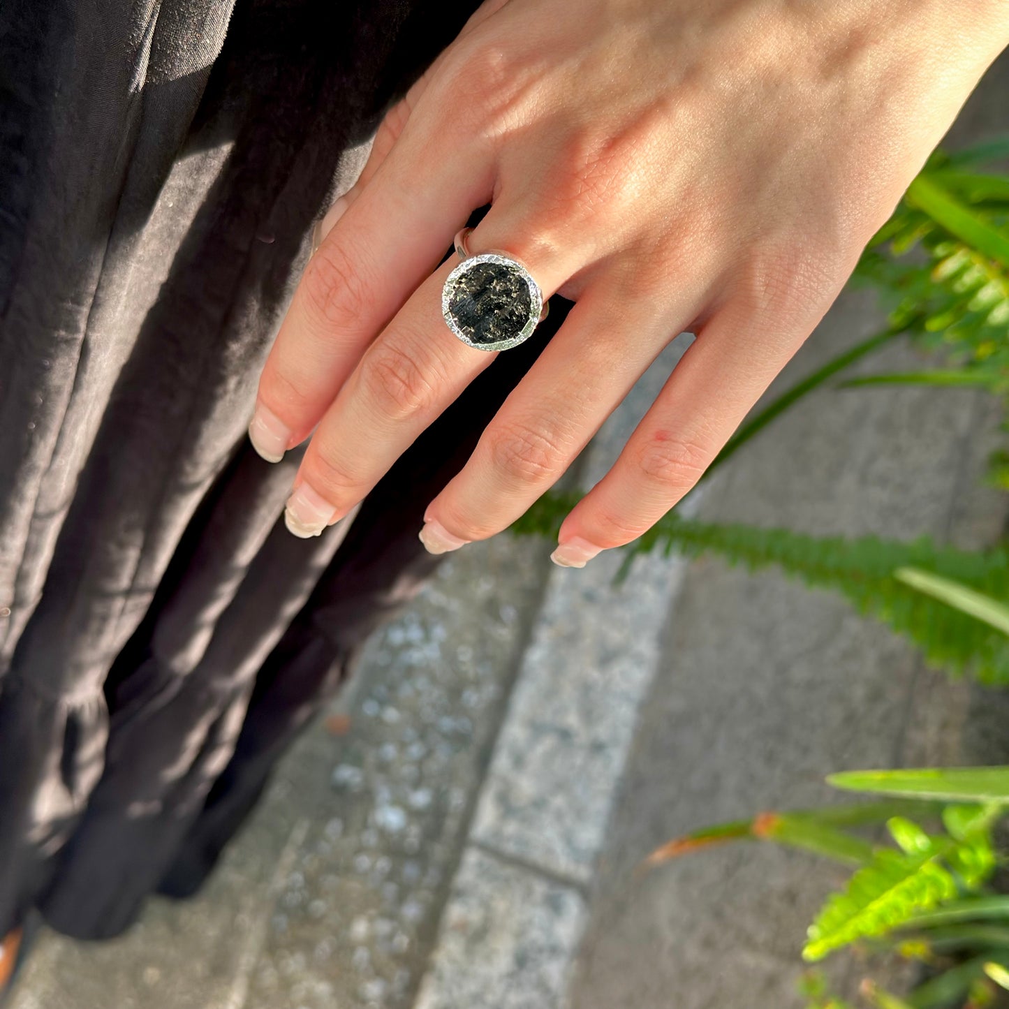 Silver925 rough cut ring