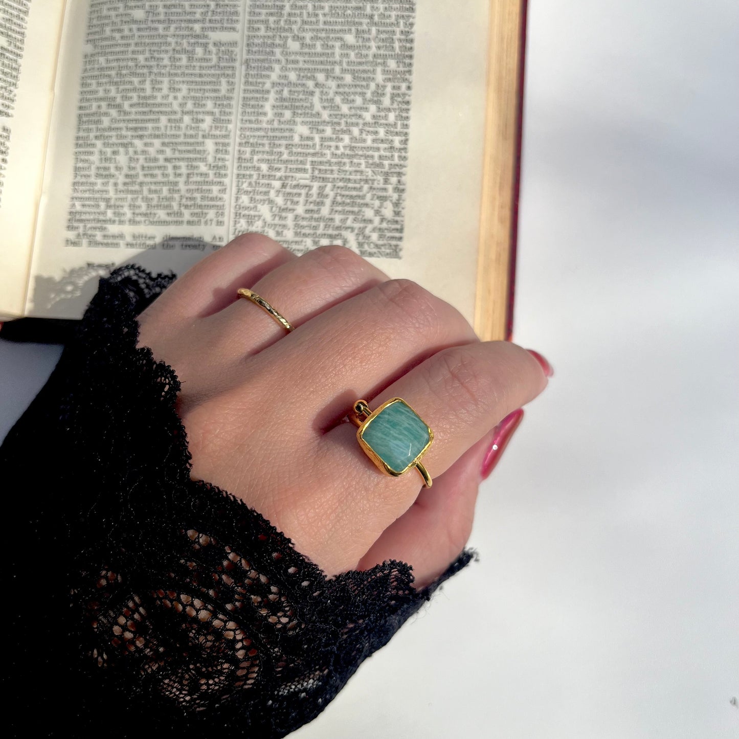 Brass 1stone ring 1