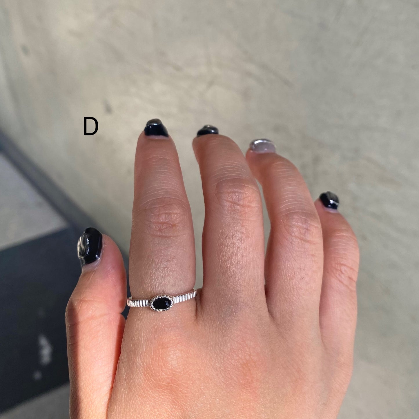 Silver925 petit ring〈brown/black〉