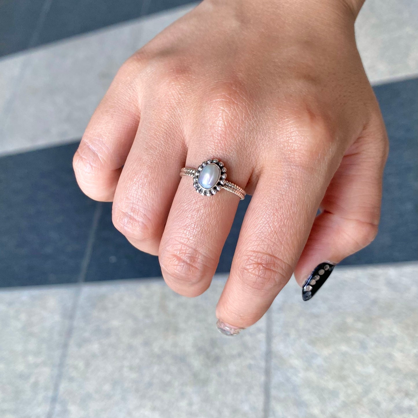 Silver925 Pearl design ring 8