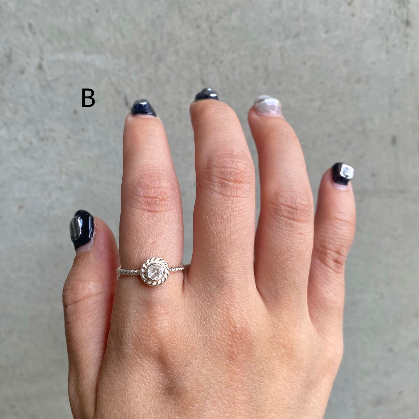 Silver925 petit ring〈white/clear〉