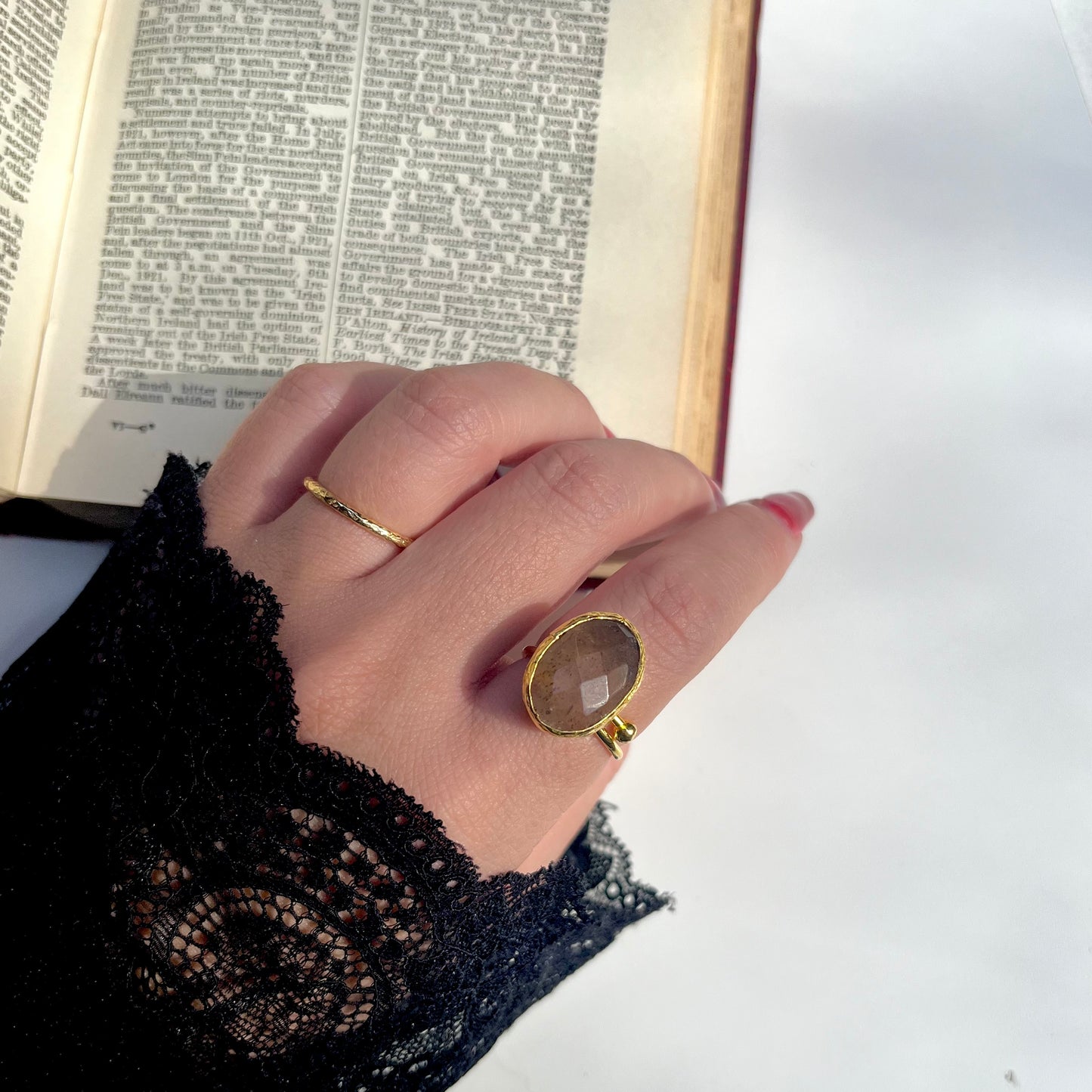 Brass 1stone ring 1