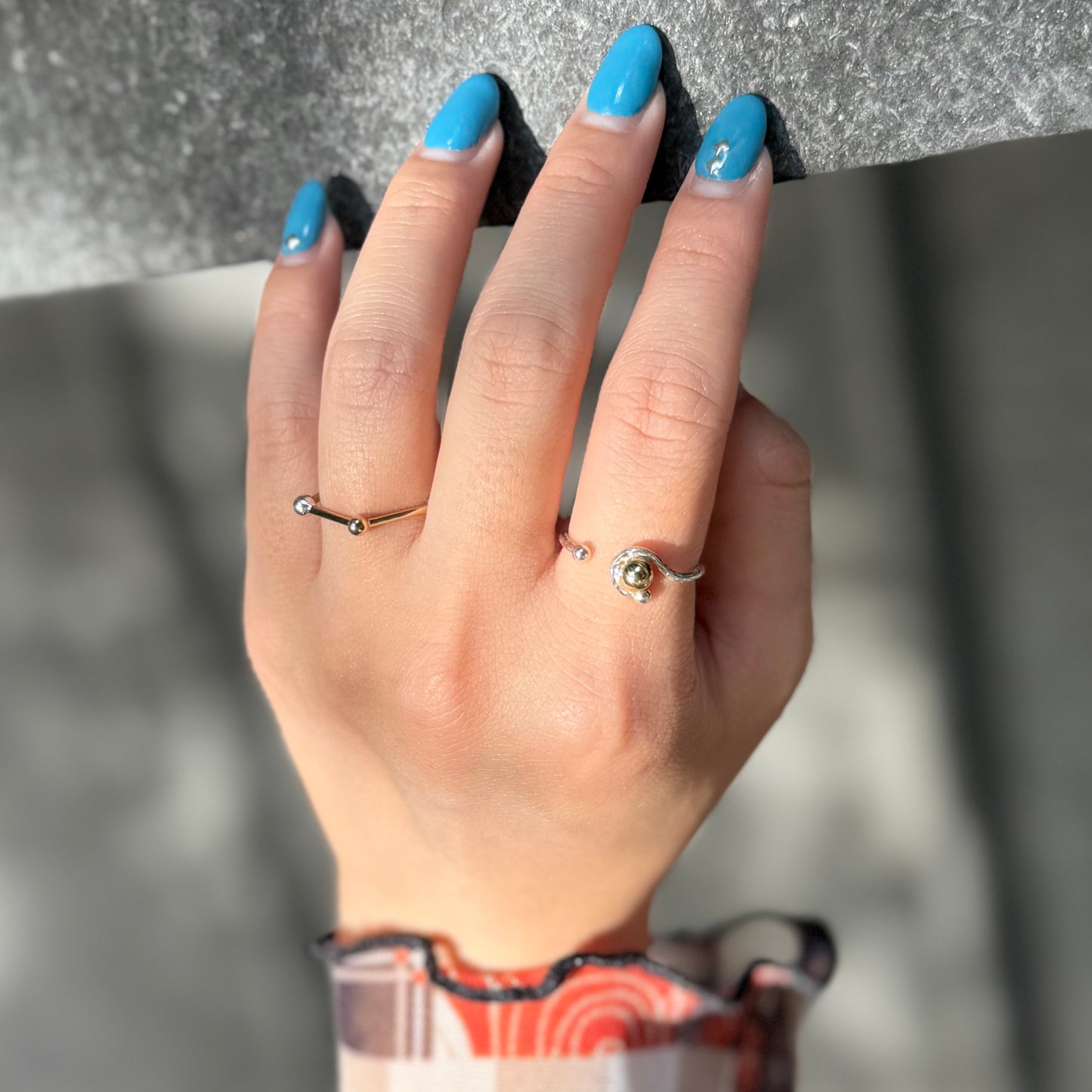 Silver925×Brass plain ring〈pentagon〉