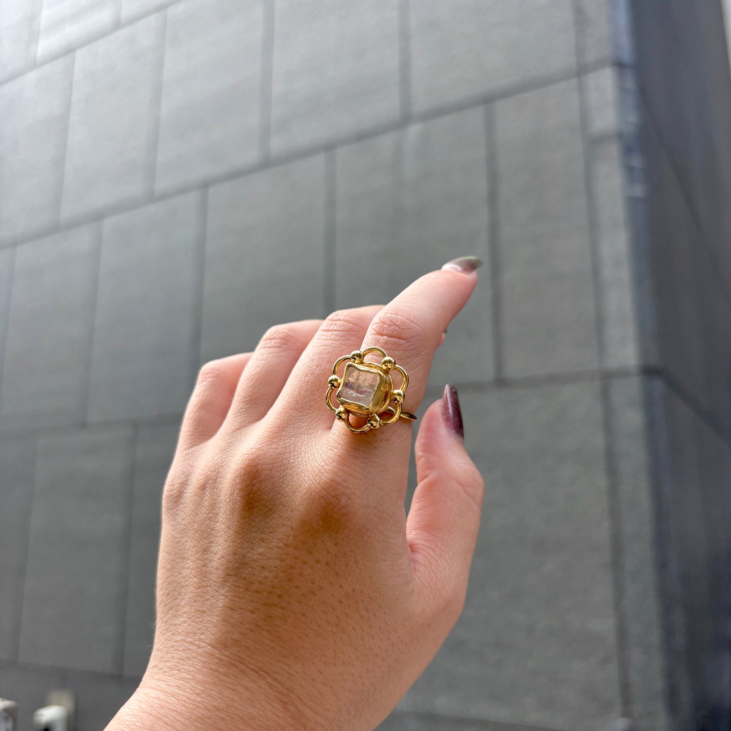 Brass flower design ring