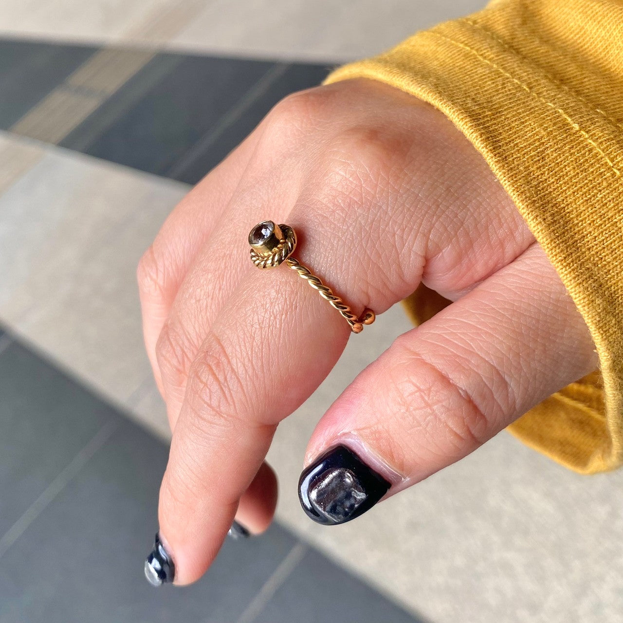Brass petit ring〈clear〉