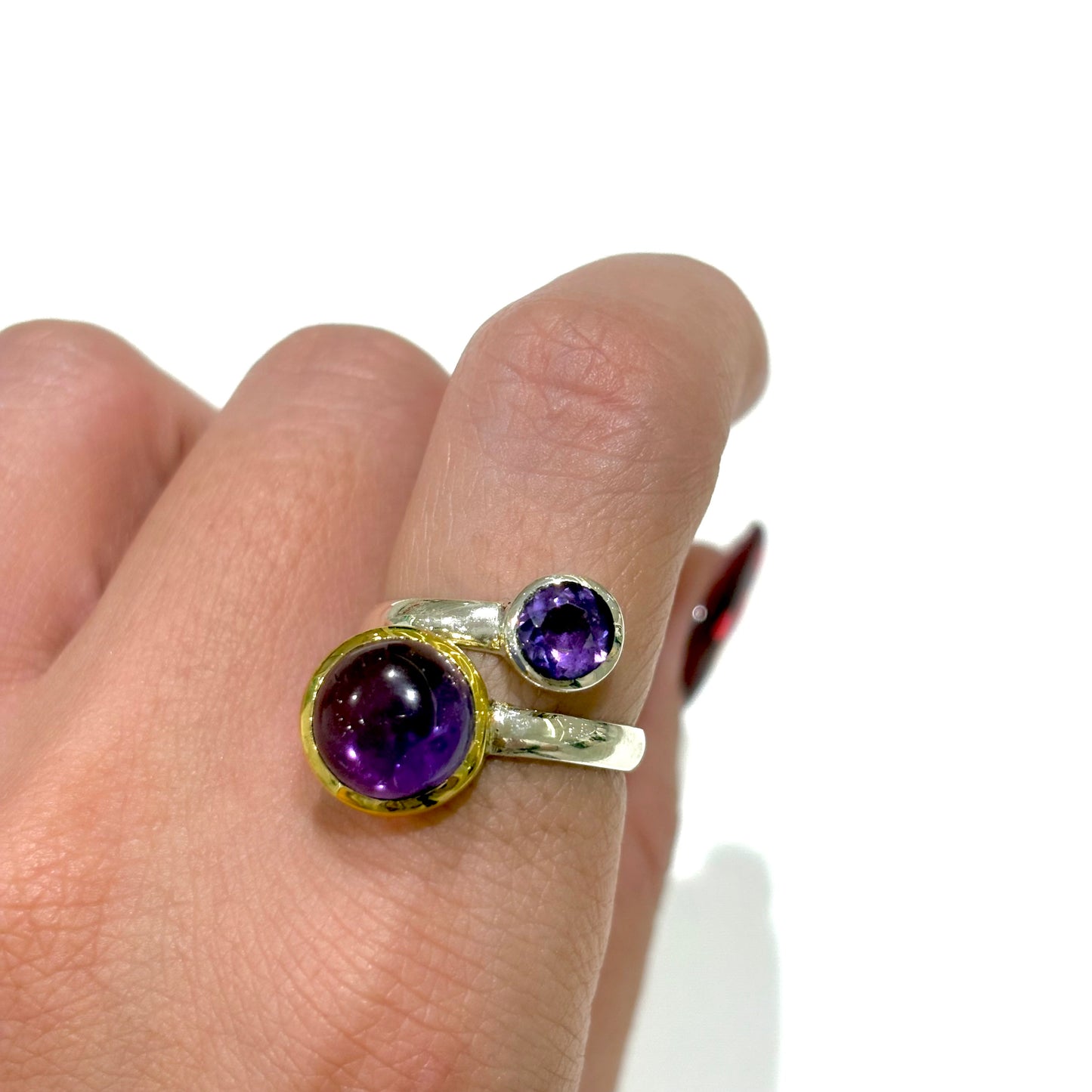 Silver925×Brass 2stone ring 22