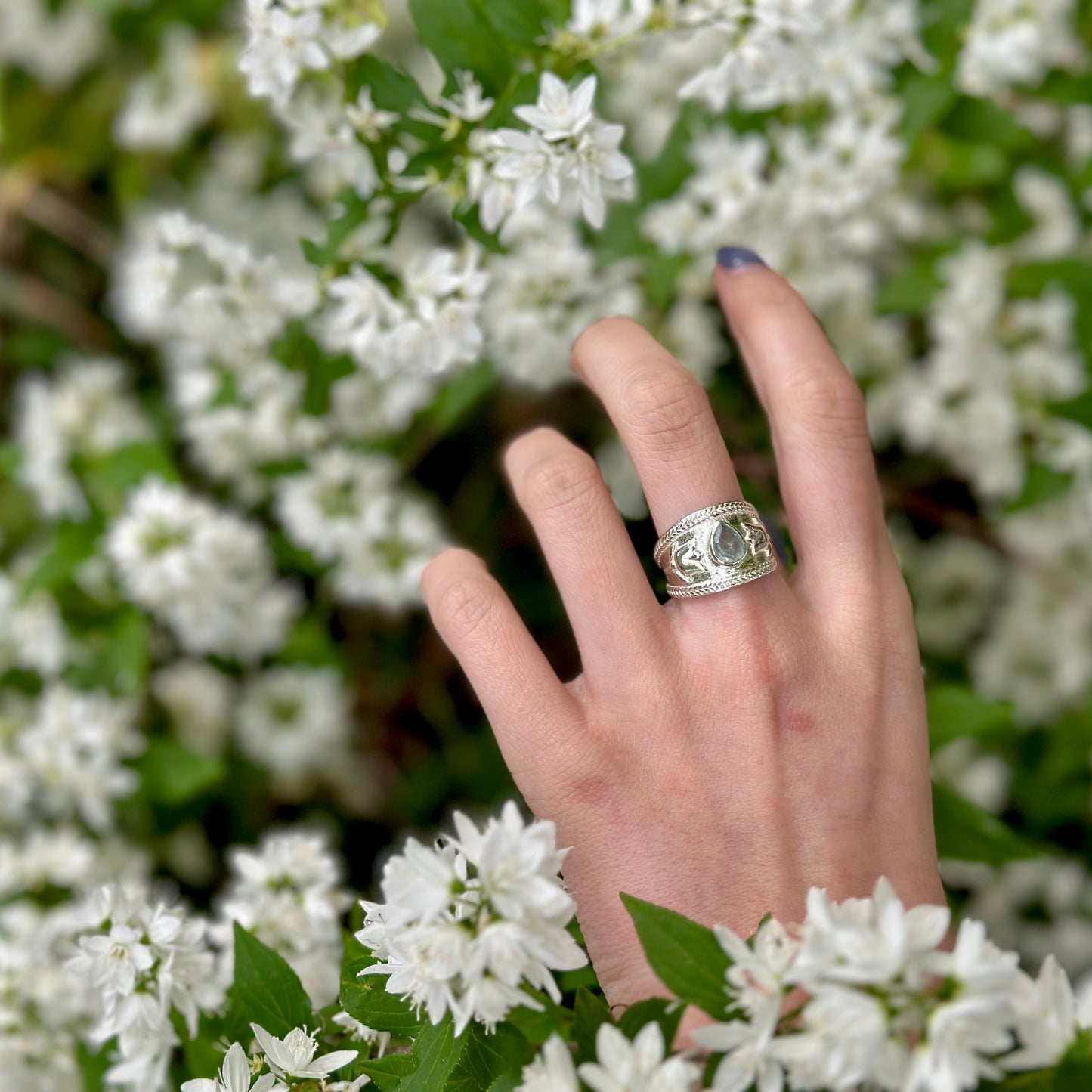 Flower design ring 11