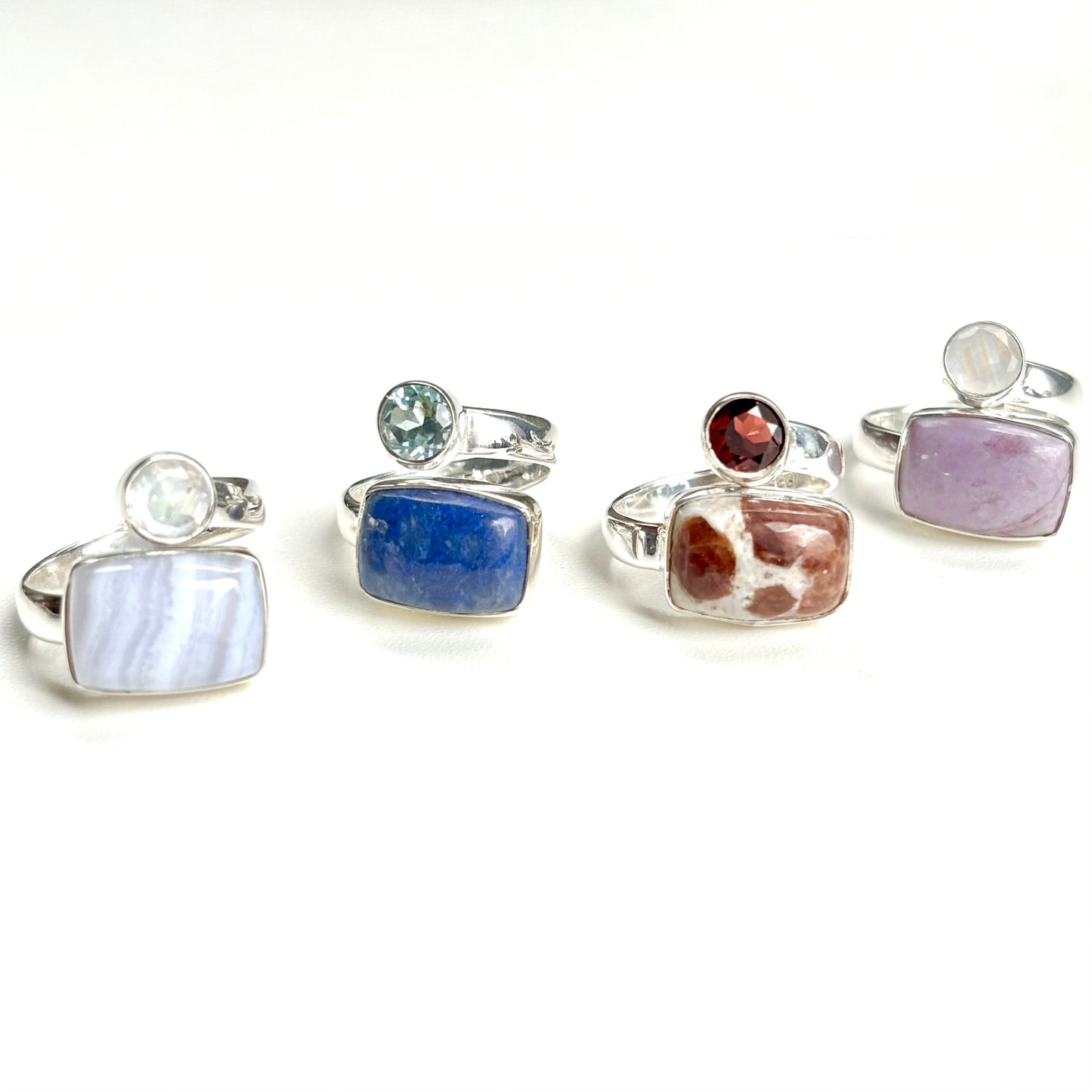 Silver925 2stone ring 8