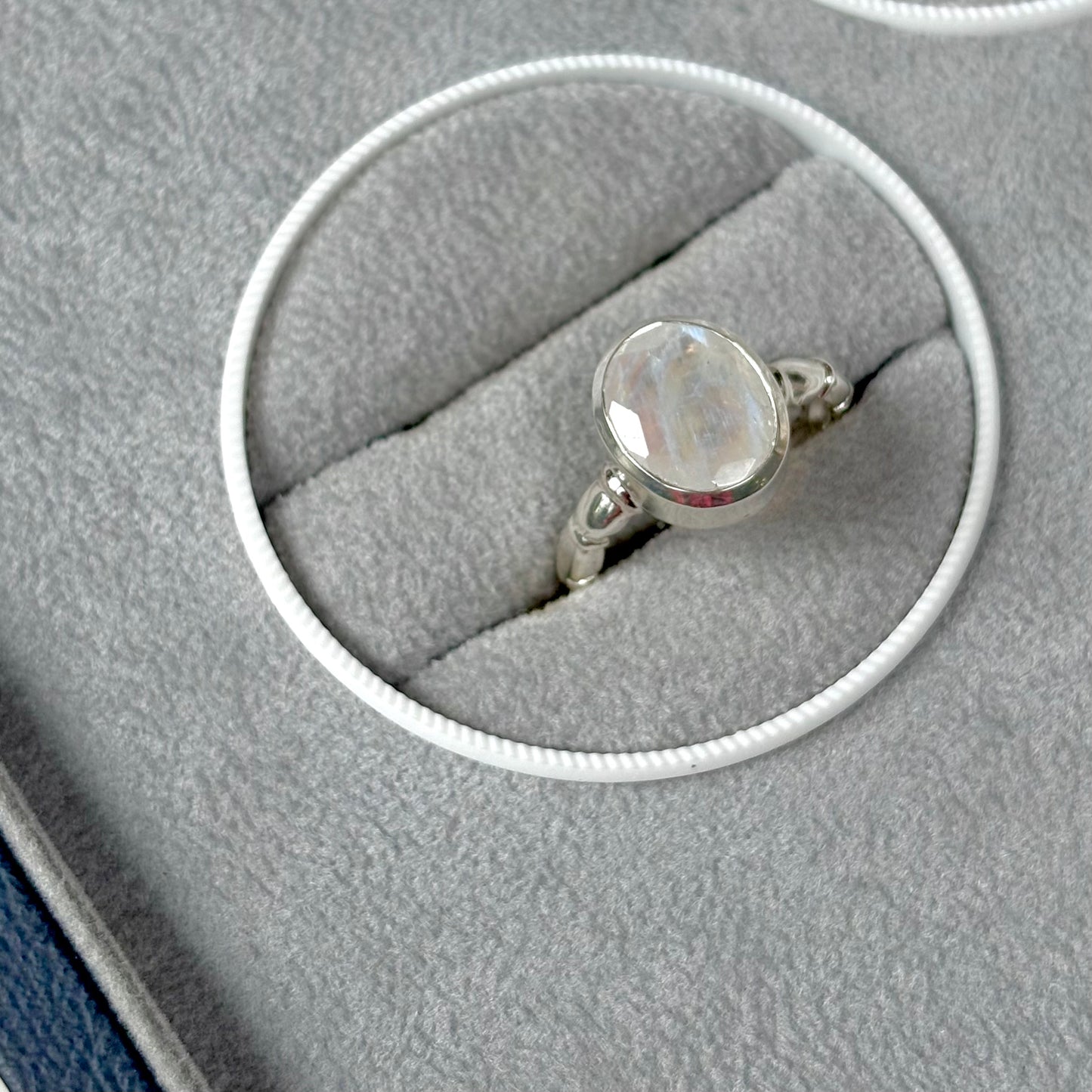 Rainbow Moonstone ring 1