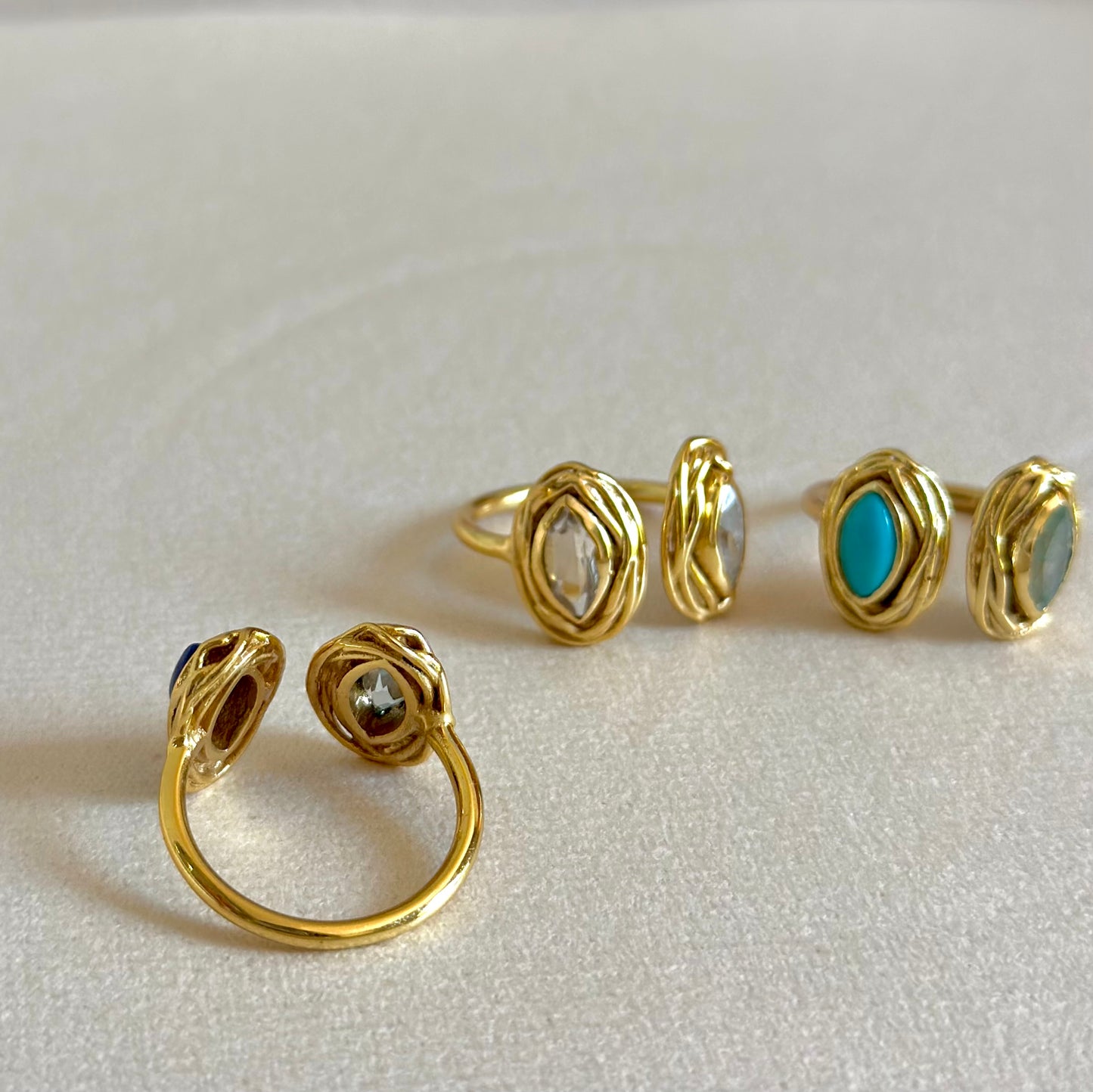Brass 2stone ring 1