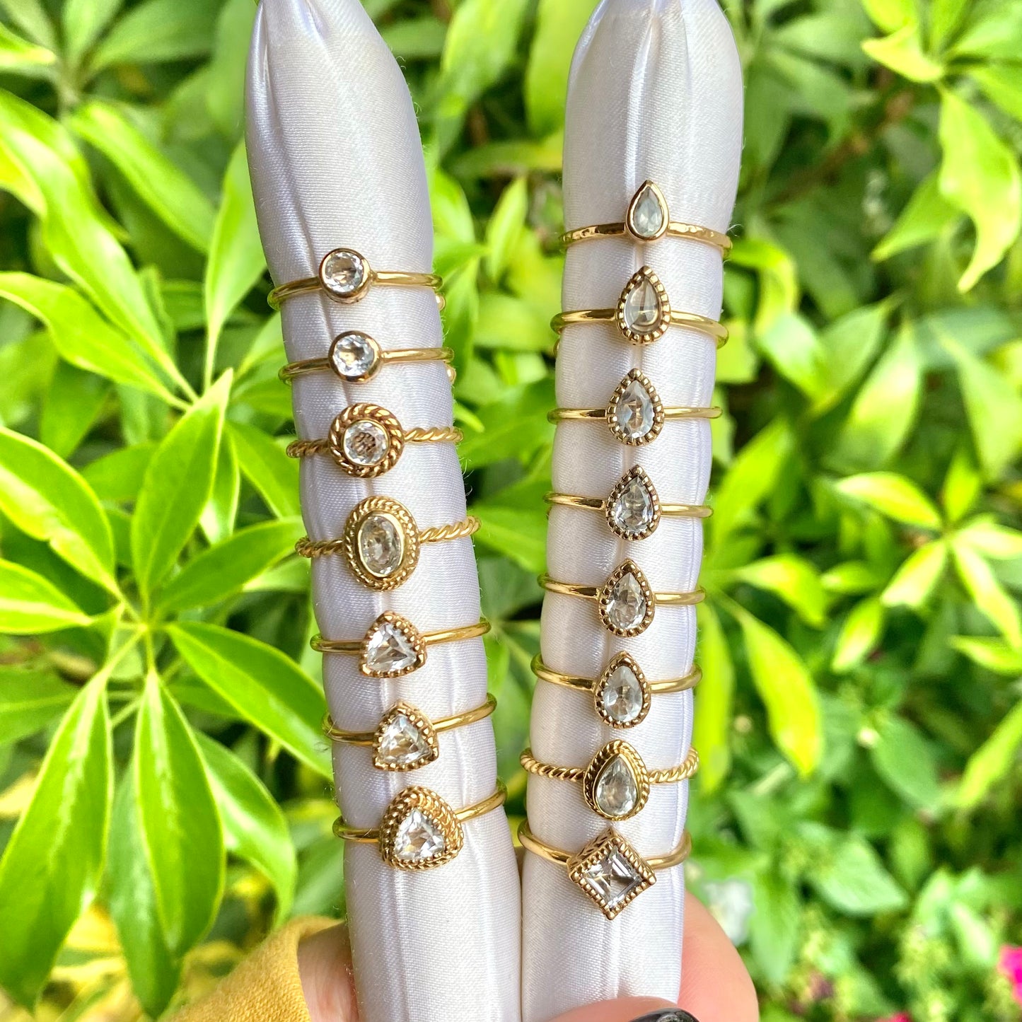 Brass petit ring〈clear〉