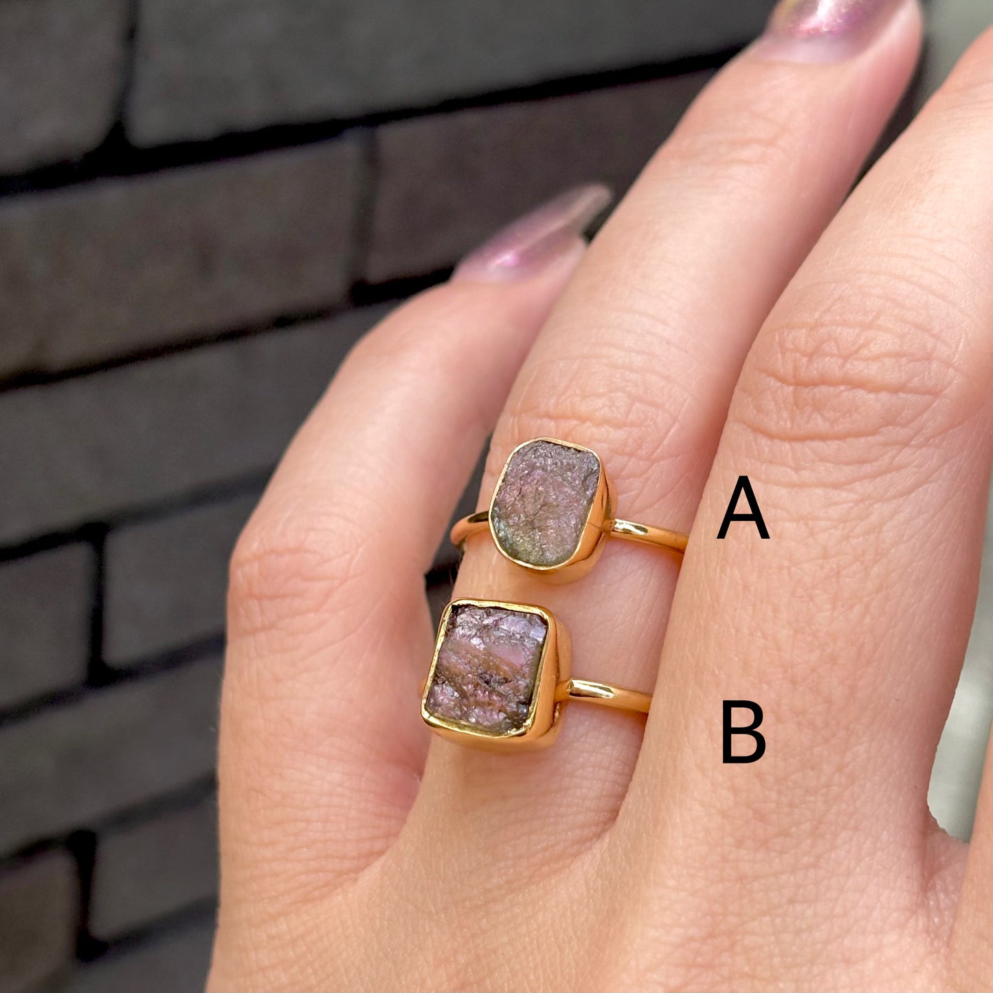 Brass roughcut ring