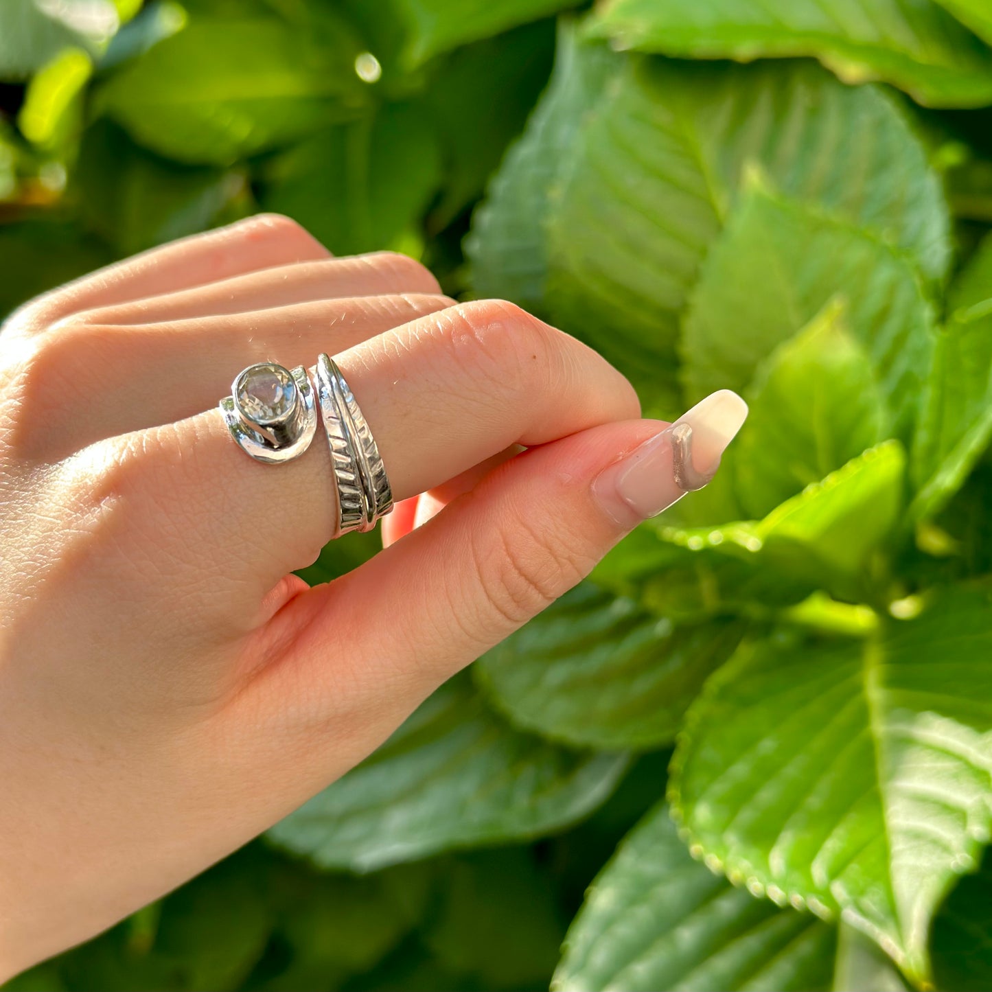 Silver925 feather design ring