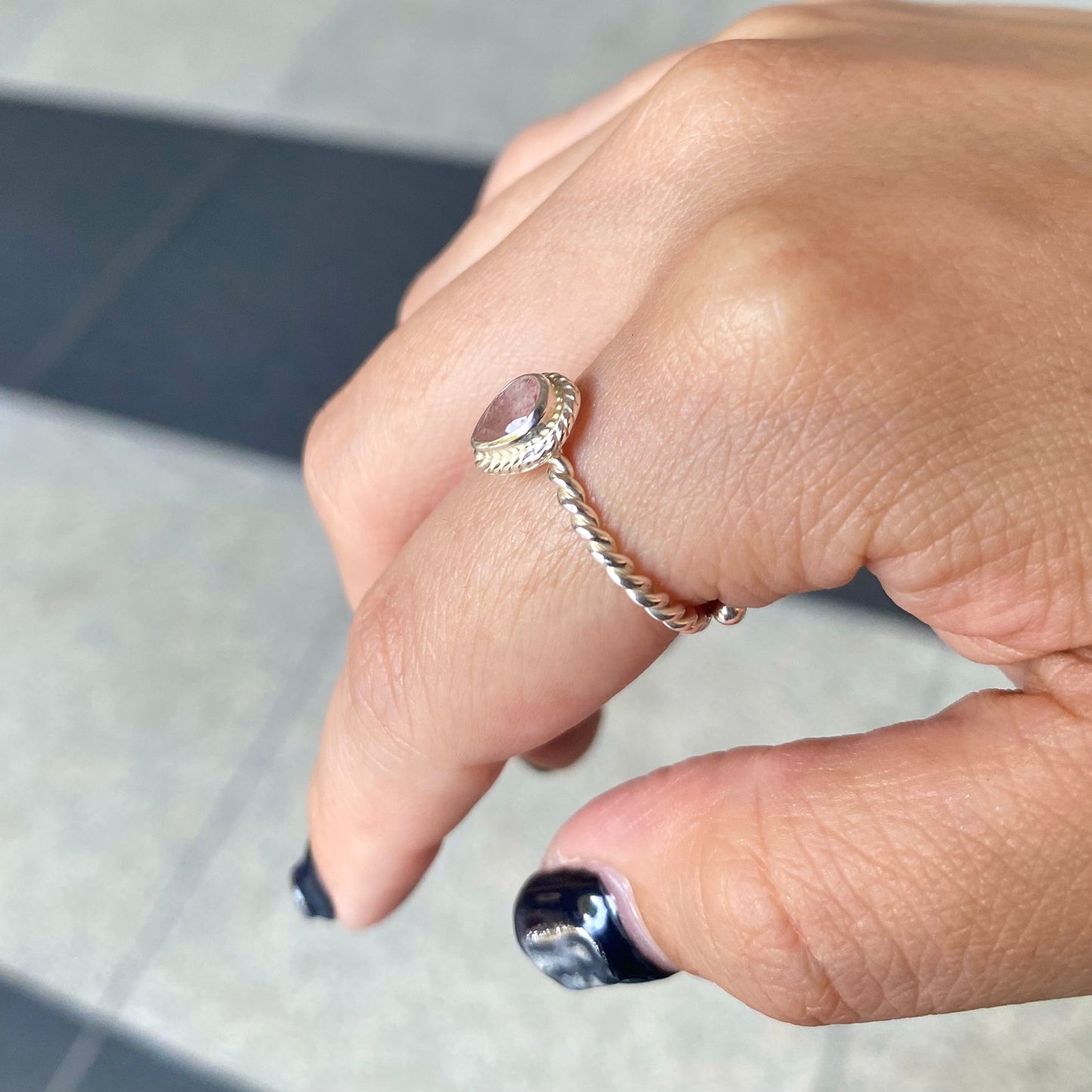 Silver925 petit ring〈pink〉