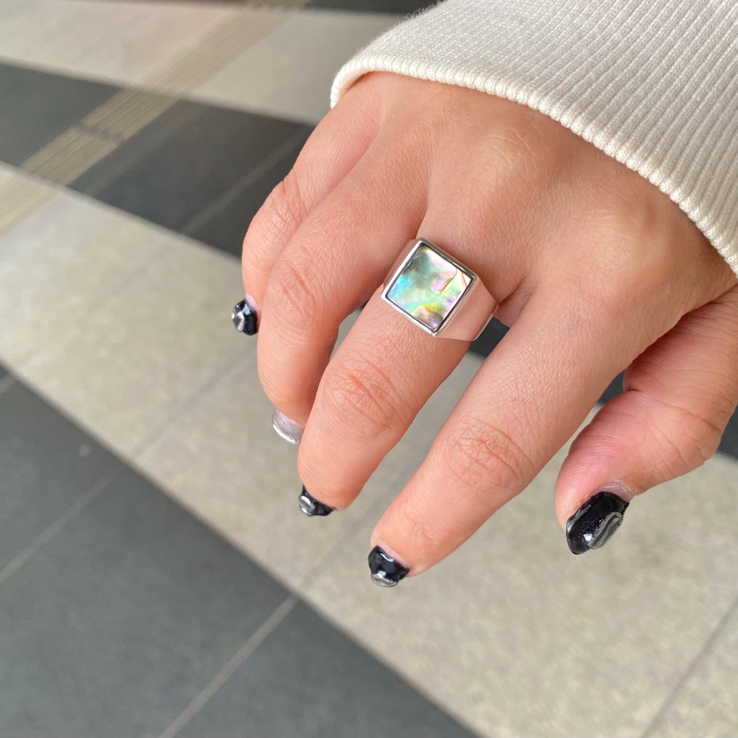 Silver925 square ring 8