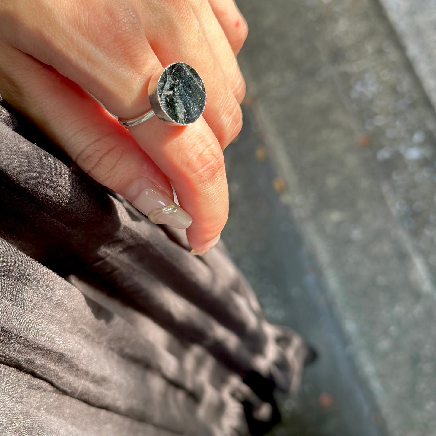 Silver925 rough cut ring