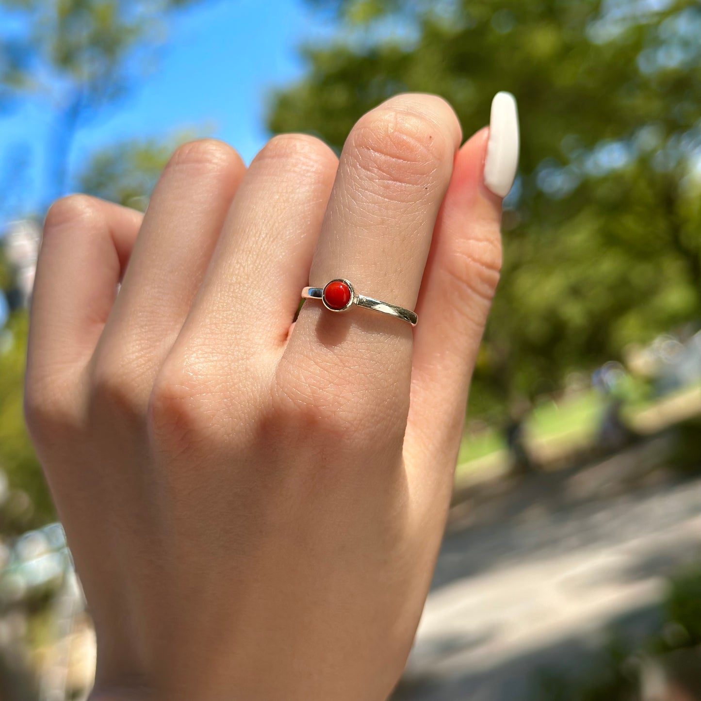 Italy red coral ring 2