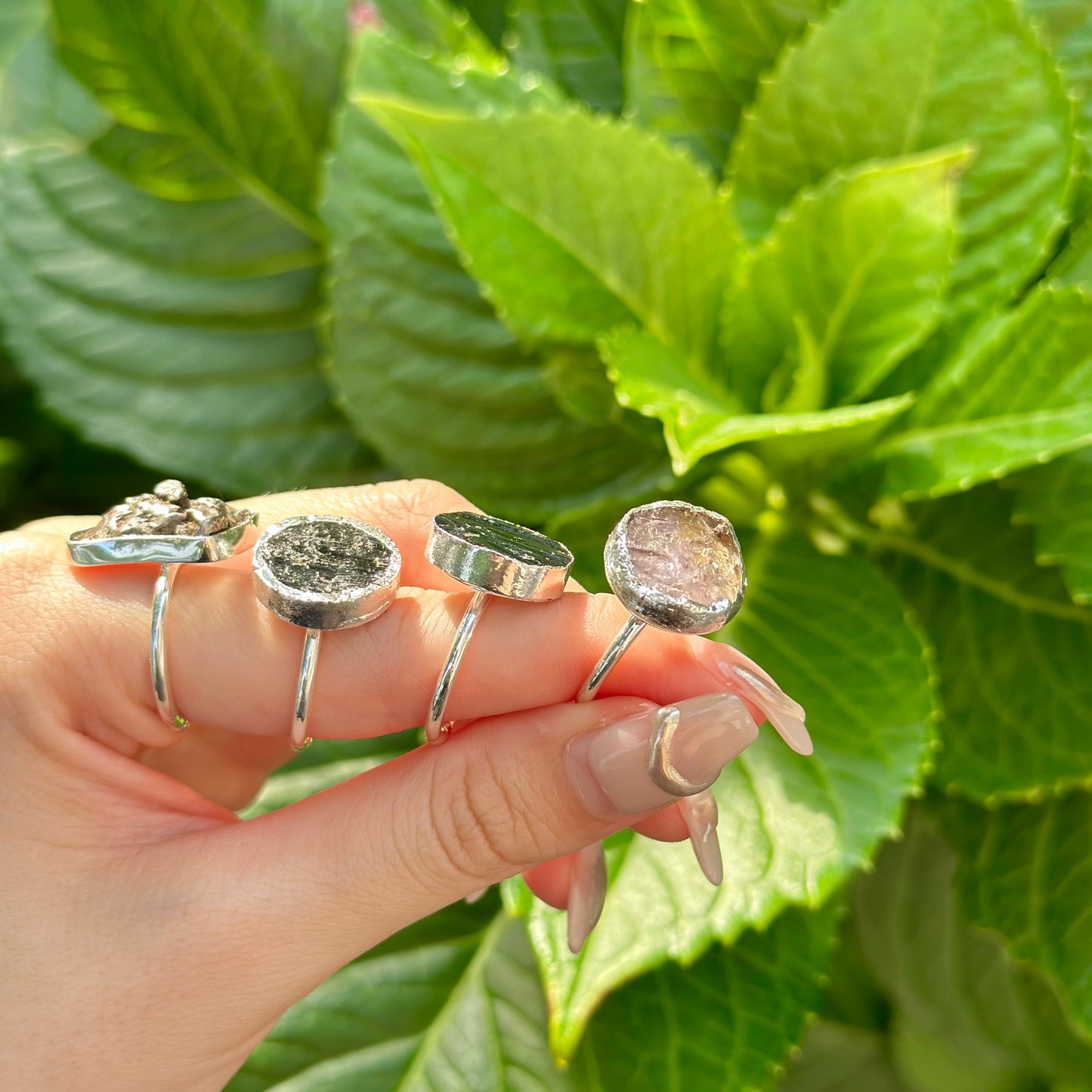 Silver925 rough cut ring