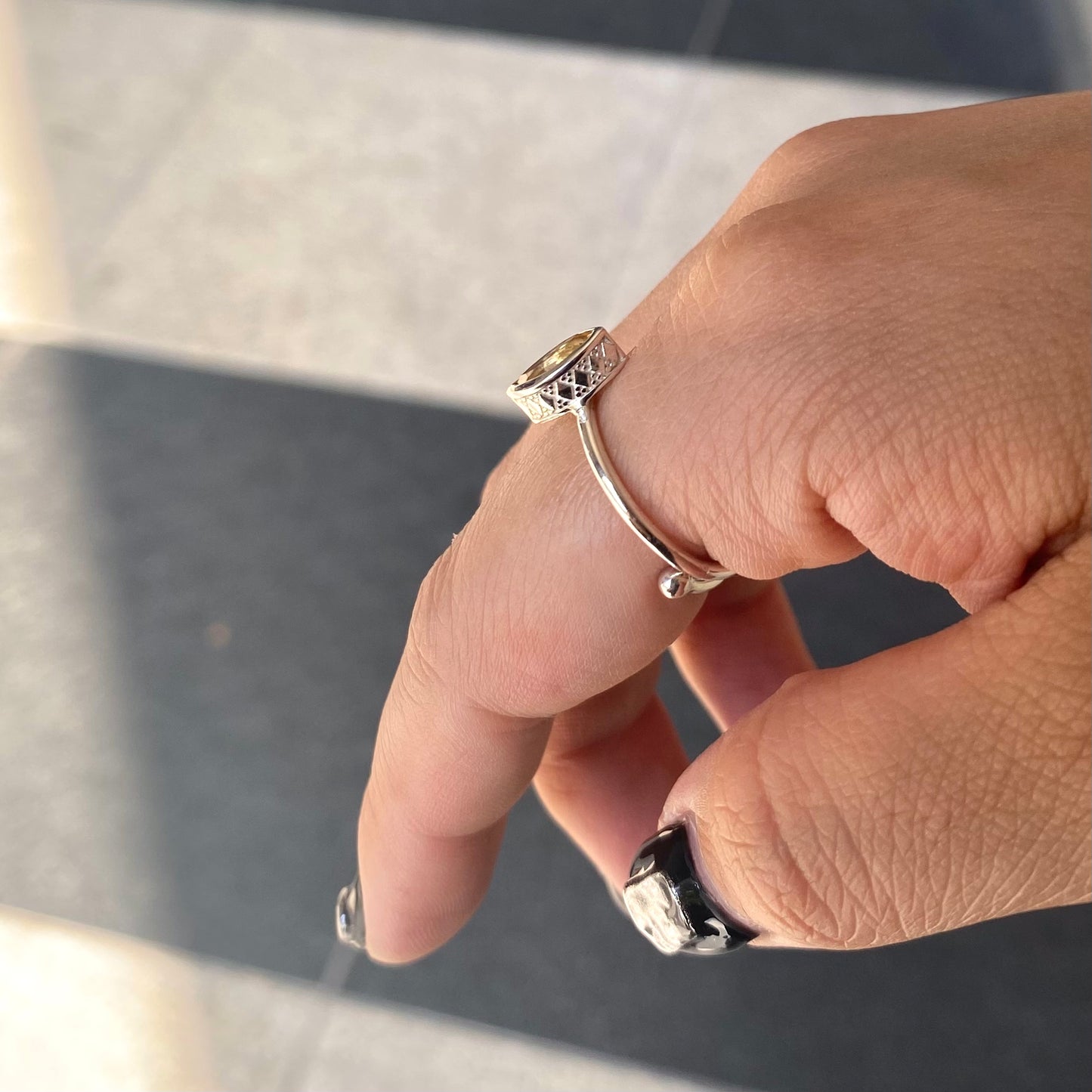 Silver925 petit ring〈yellow〉